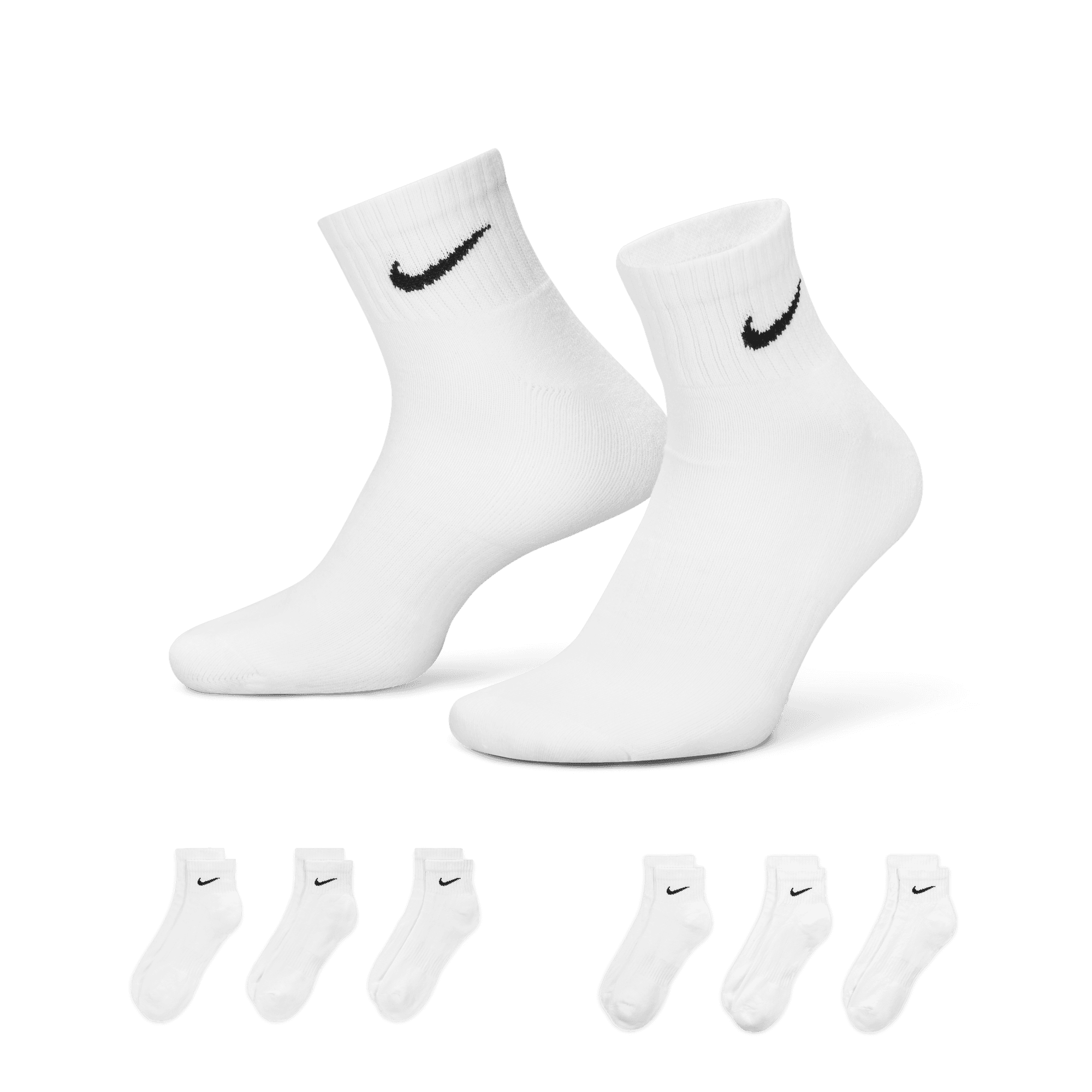 Nike Everyday Plus Cushioned Training Crew Socks - 6 Pack Black / Whit