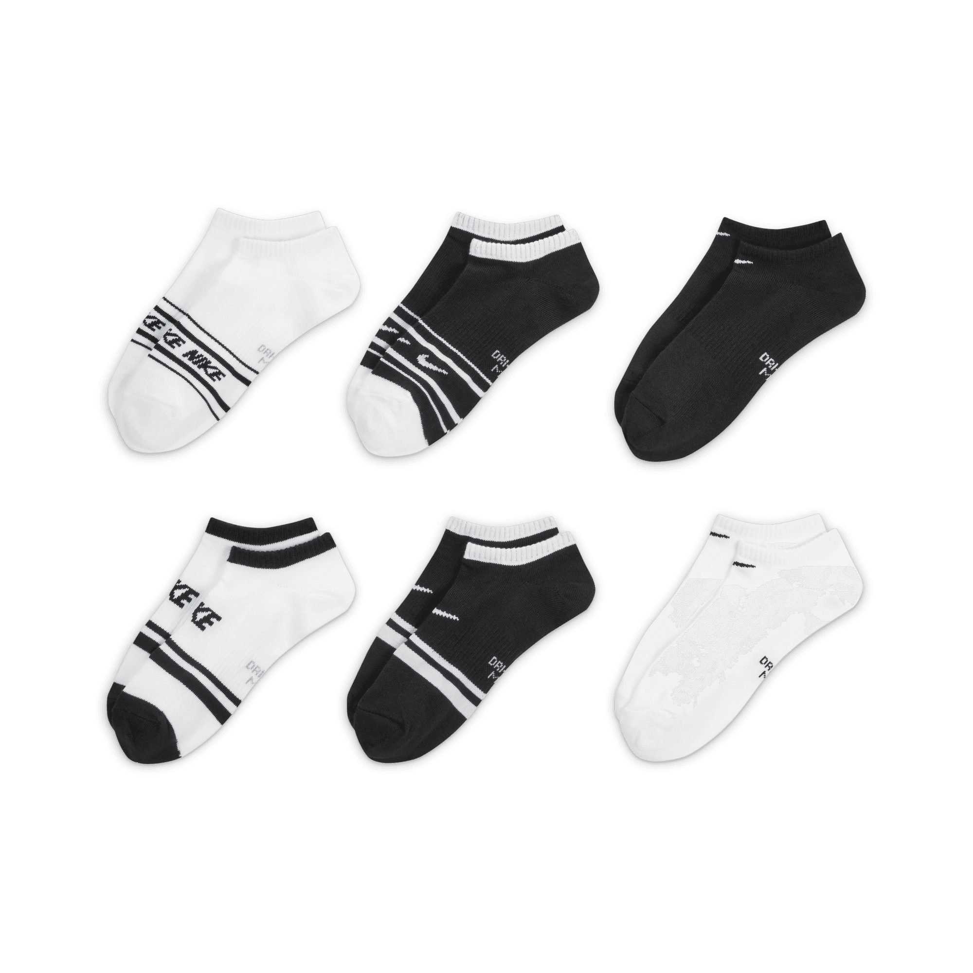 Nike Everyday Cushioned No-Show Training Socks – 6 Pack