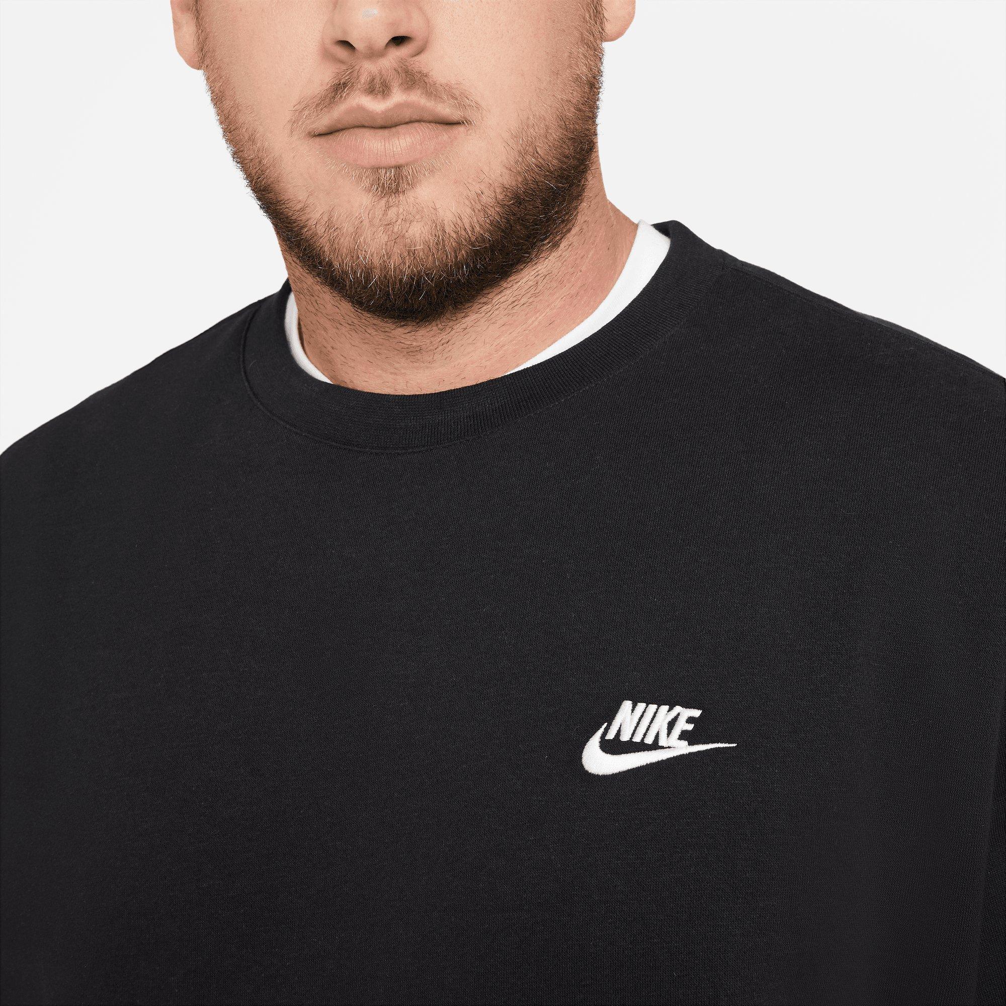 Nike club black on sale crew neck sweatshirt