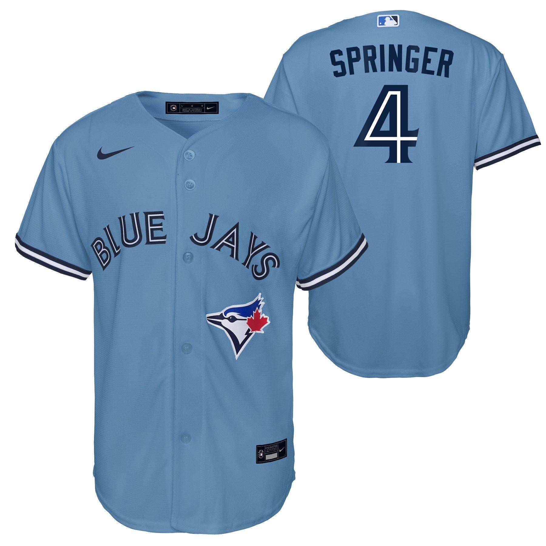 MLB Toronto Blue Jays (George Springer) Men's Replica Baseball Jersey.