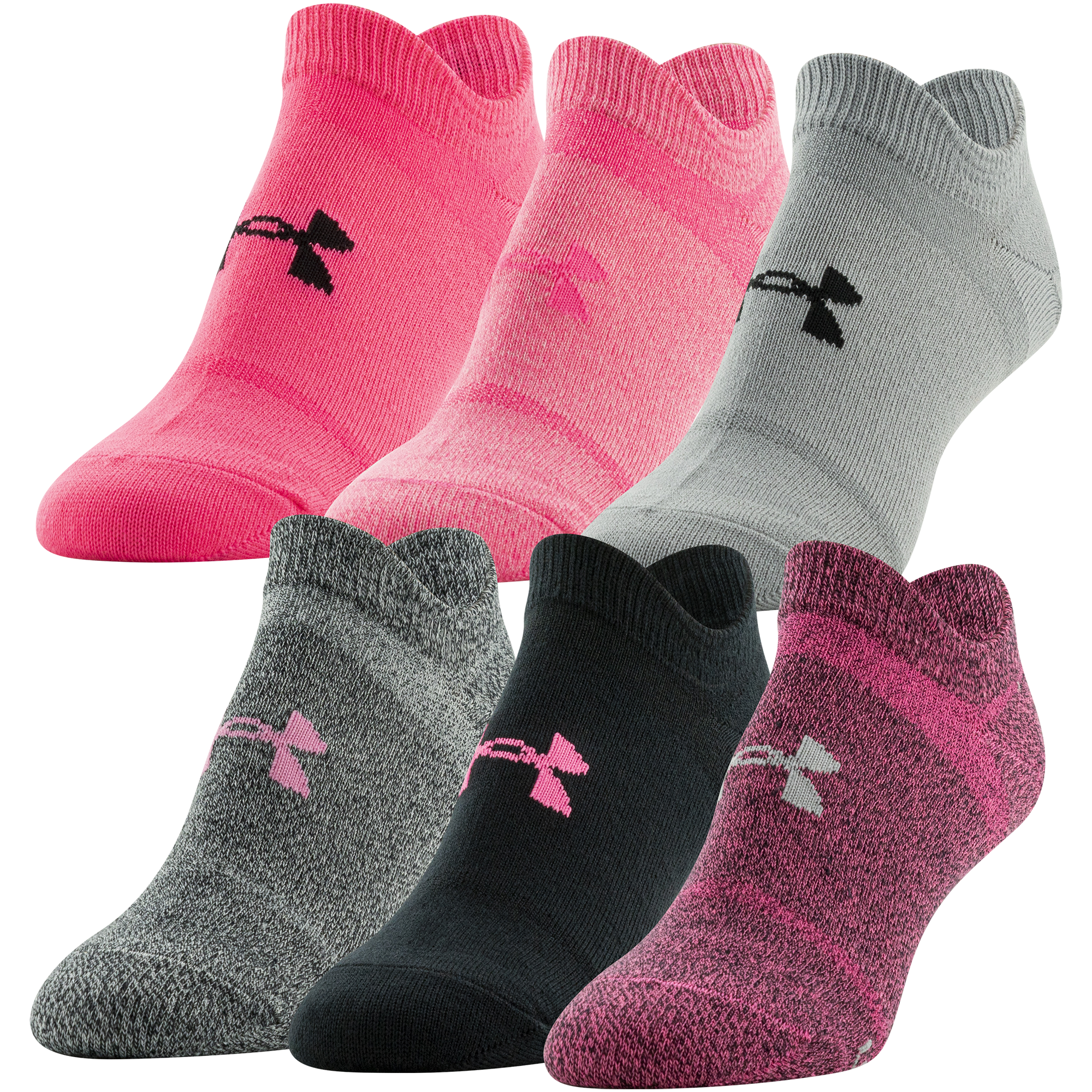 Under Armour Women's 6 Pack Essential No Show Socks