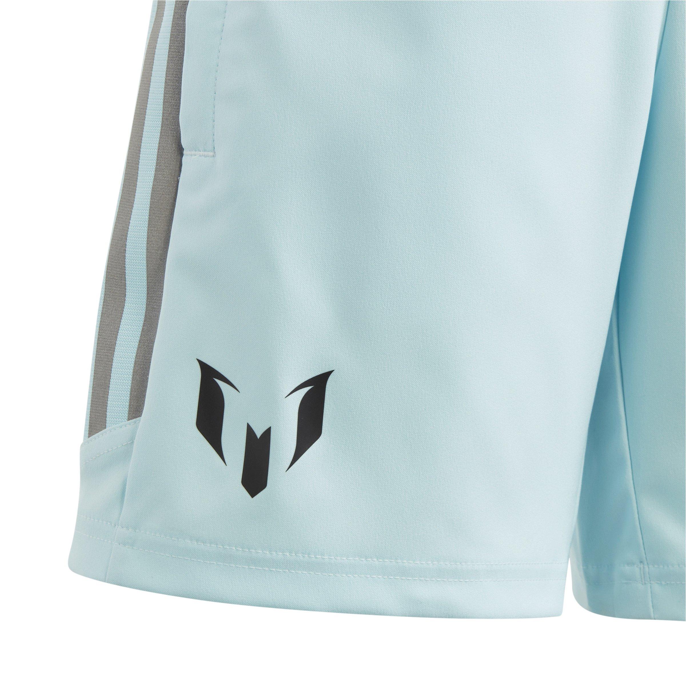 Adidas Boys Messi Woven Shorts in Light Blue Size XL