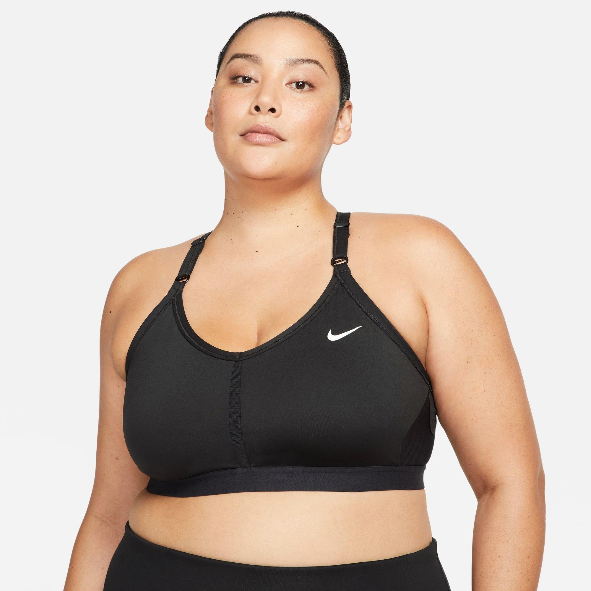 nike women dri fit indy sports bra black black black white