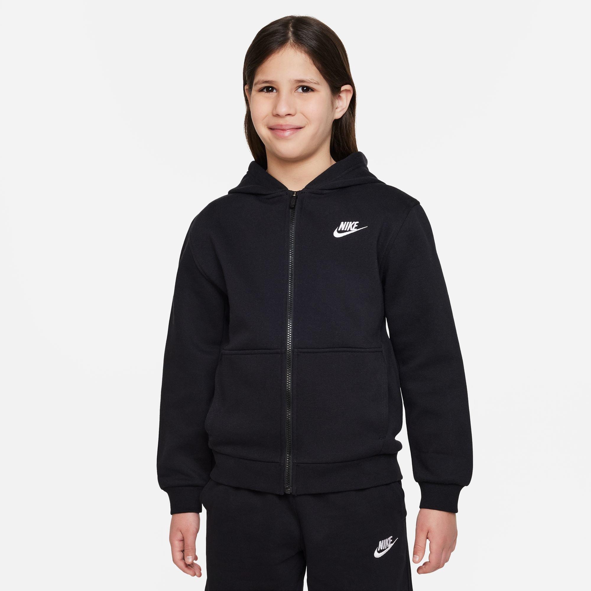 Nike club full zip hoodie in black sale