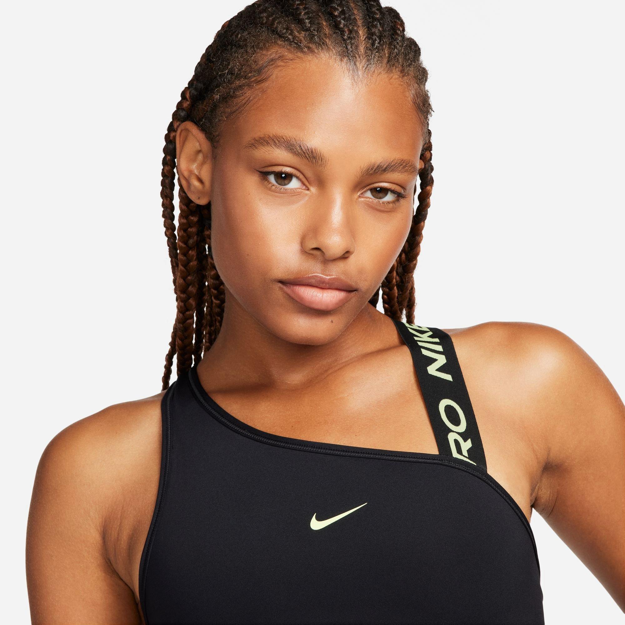 Nike Women's Black Swoosh Wrap Medium Support Padded Sports Bra