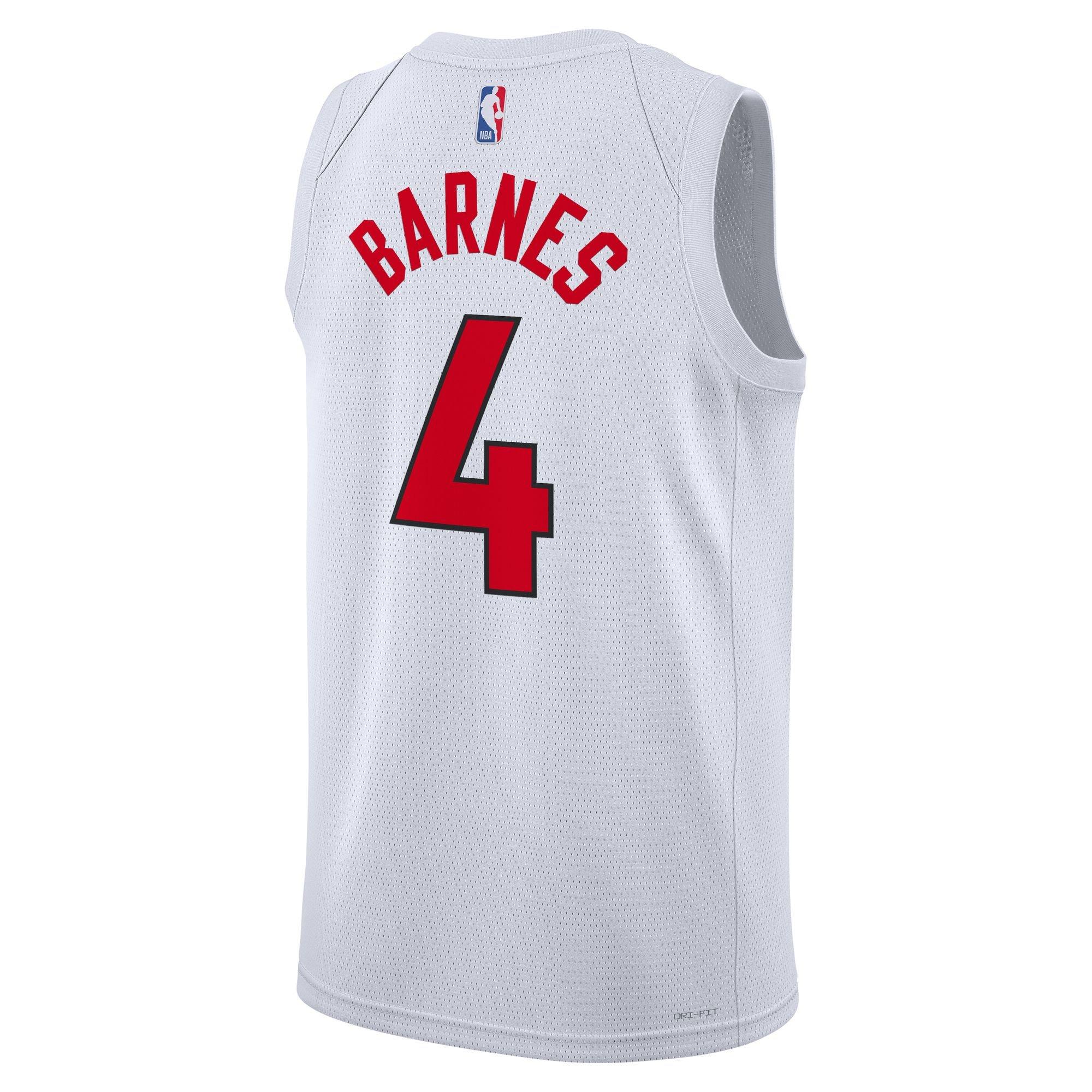 Unisex Nike Scottie Barnes White Toronto Raptors 2022 23 Swingman Jersey Association Edition Size Large