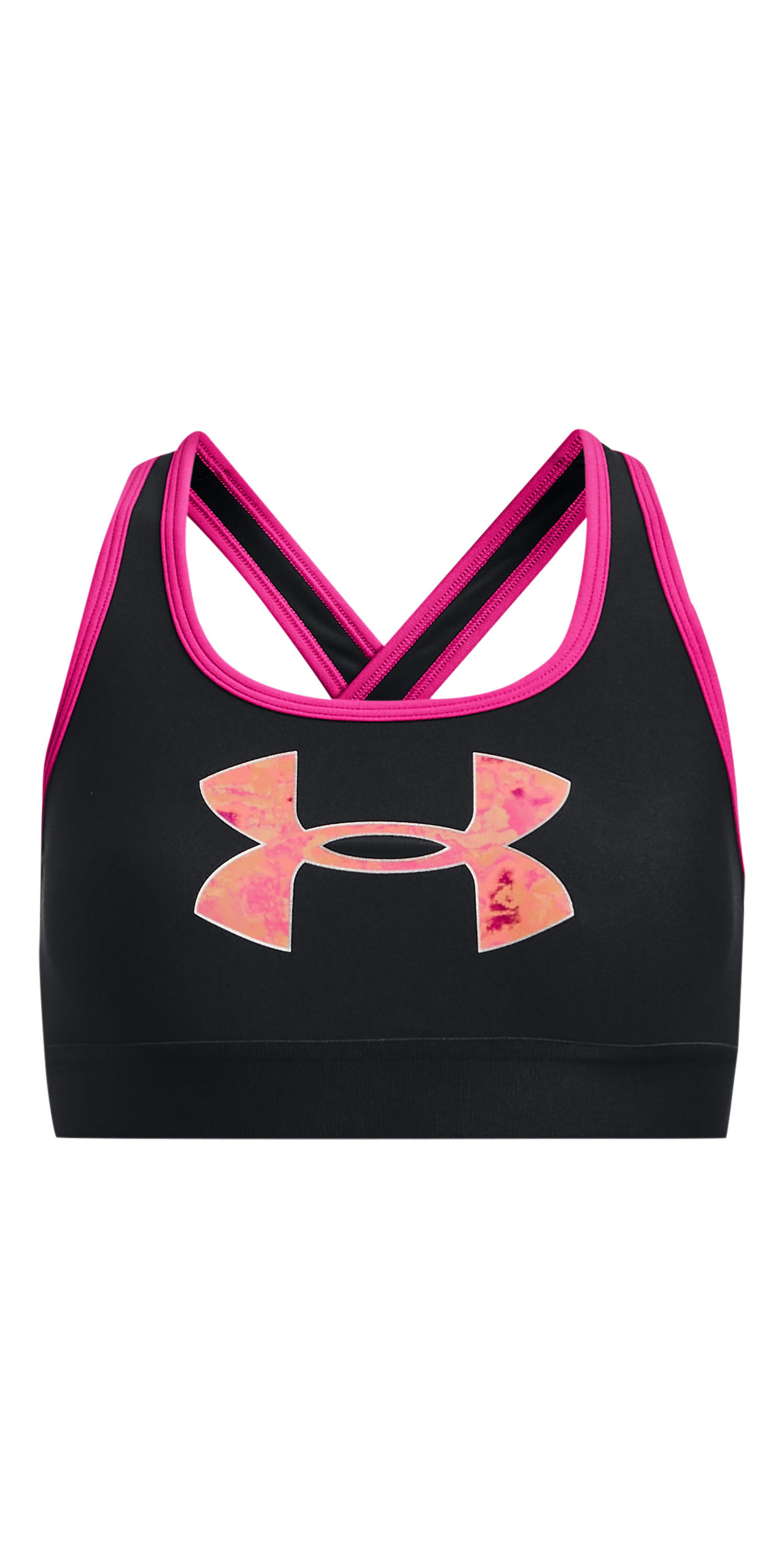 Under Armour Womens Mid Crossback Sports Bra, Rebel Pink