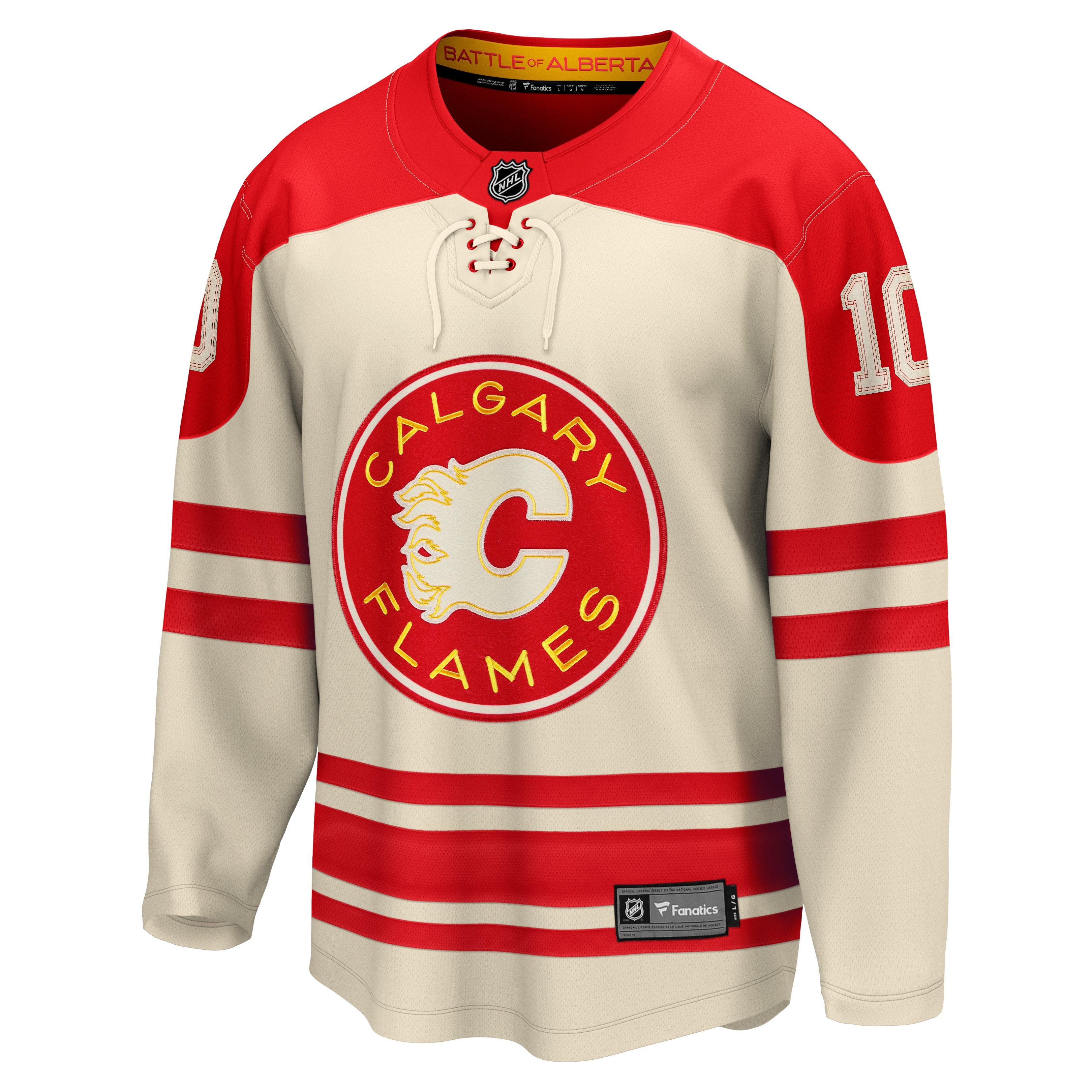 History of calgary flames hot sale jerseys