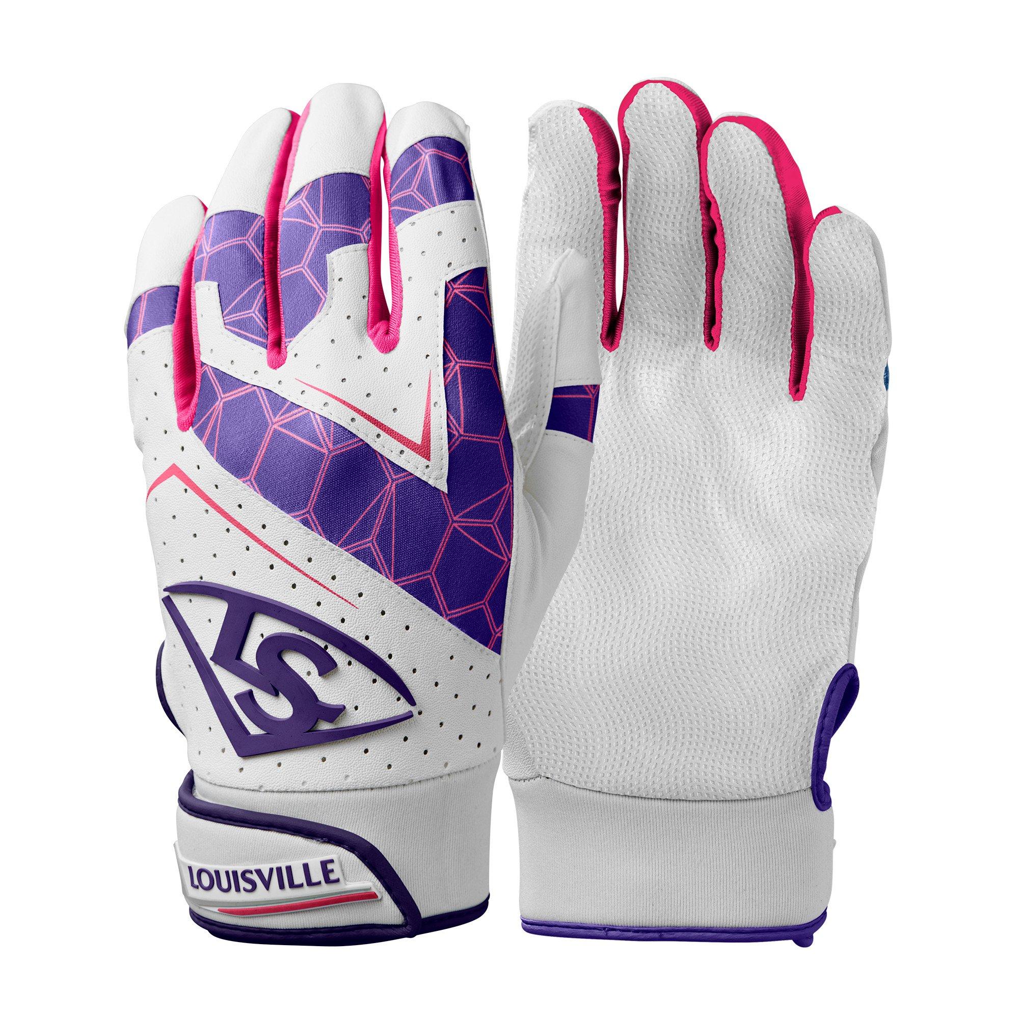 Purple and cheap white batting gloves