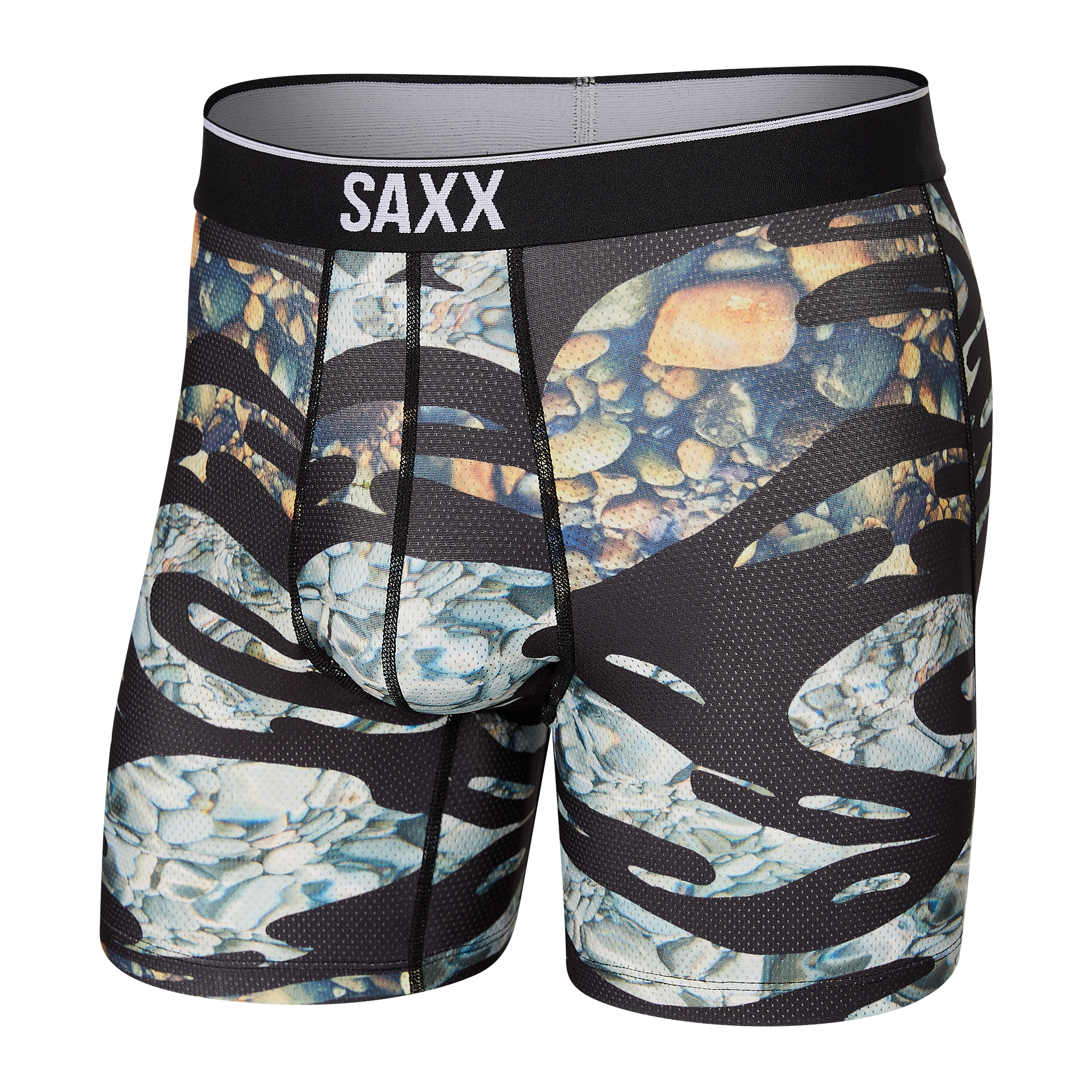 Men's sports running boxer briefs SAXX KINETIC HD Boxer Brief - black with  red seams. Black, BRANDS \ SAXX \ SPORTS BOXER SHORTS