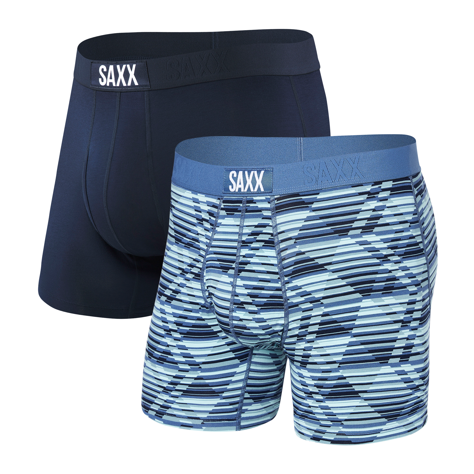 Kinetic Light Compression Boxer Brief Gray Mini Stripe