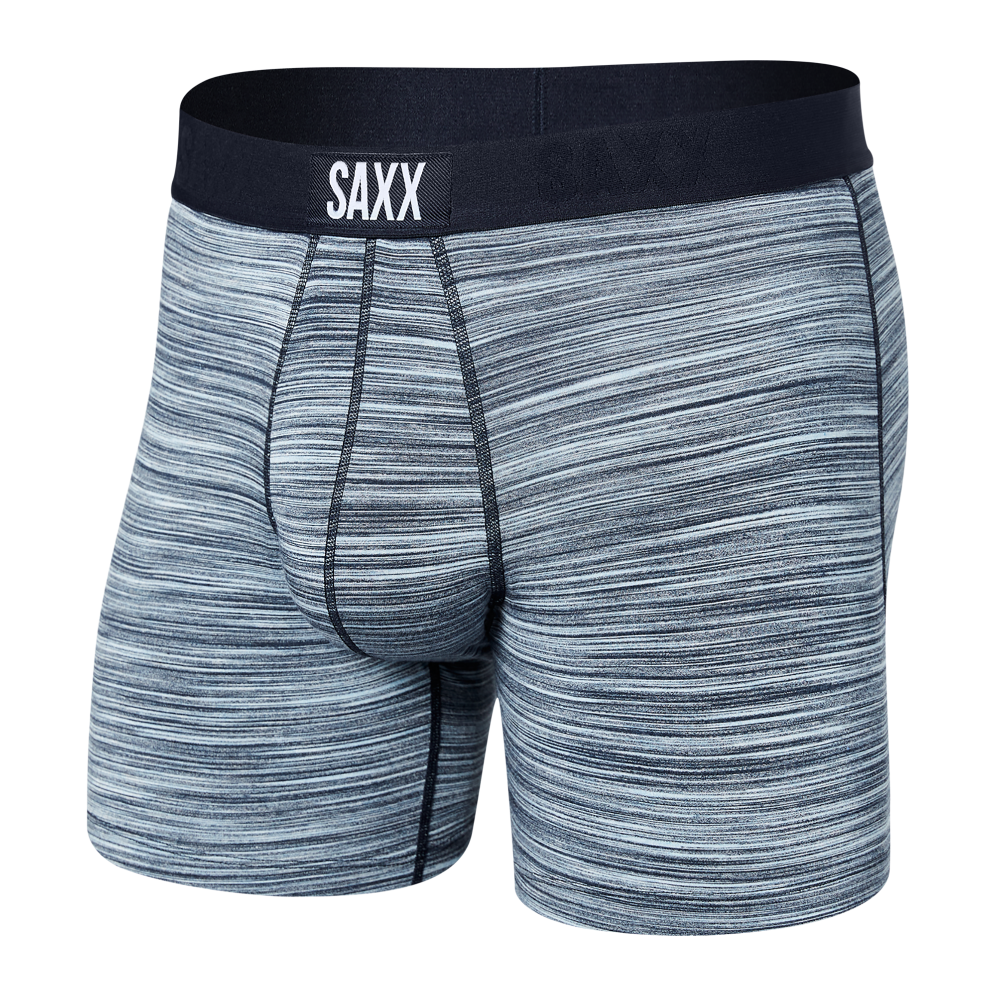 Kinetic Light Compression Boxer Brief Gray Mini Stripe