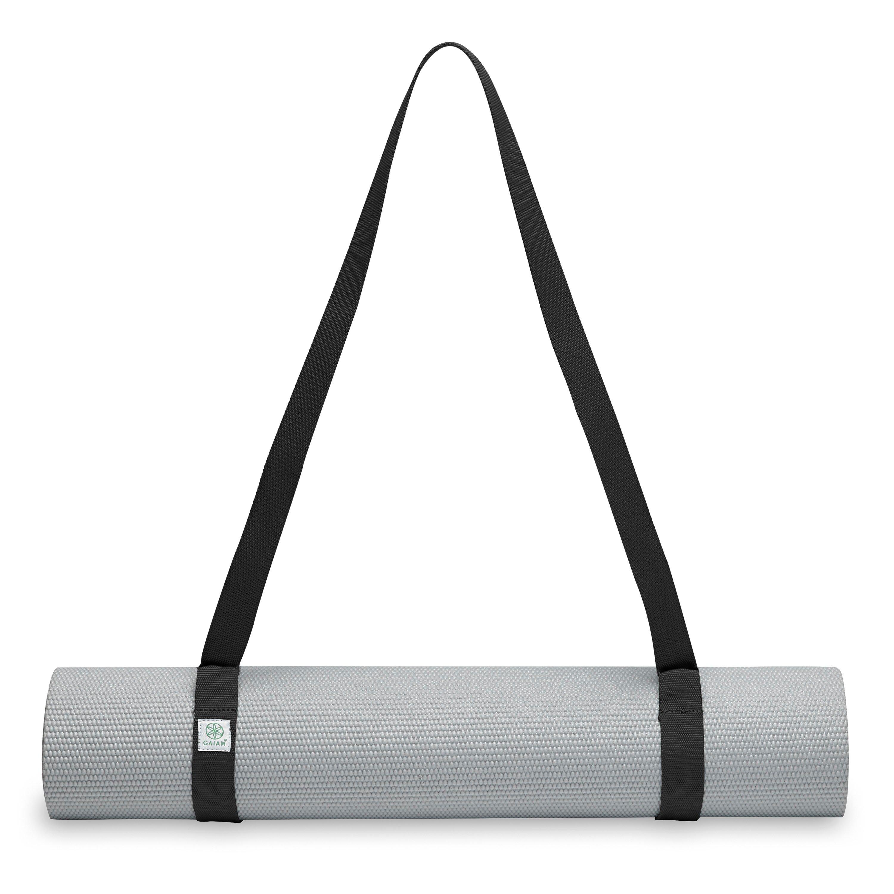 Gaiam Easy-Cinch Yoga Mat Sling - Durable Carrying Strap for Yoga Mat with  Metal D-Rings for Secure Fit - Doubles as a Yoga Stretching Strap (No Mat  Included), Navy