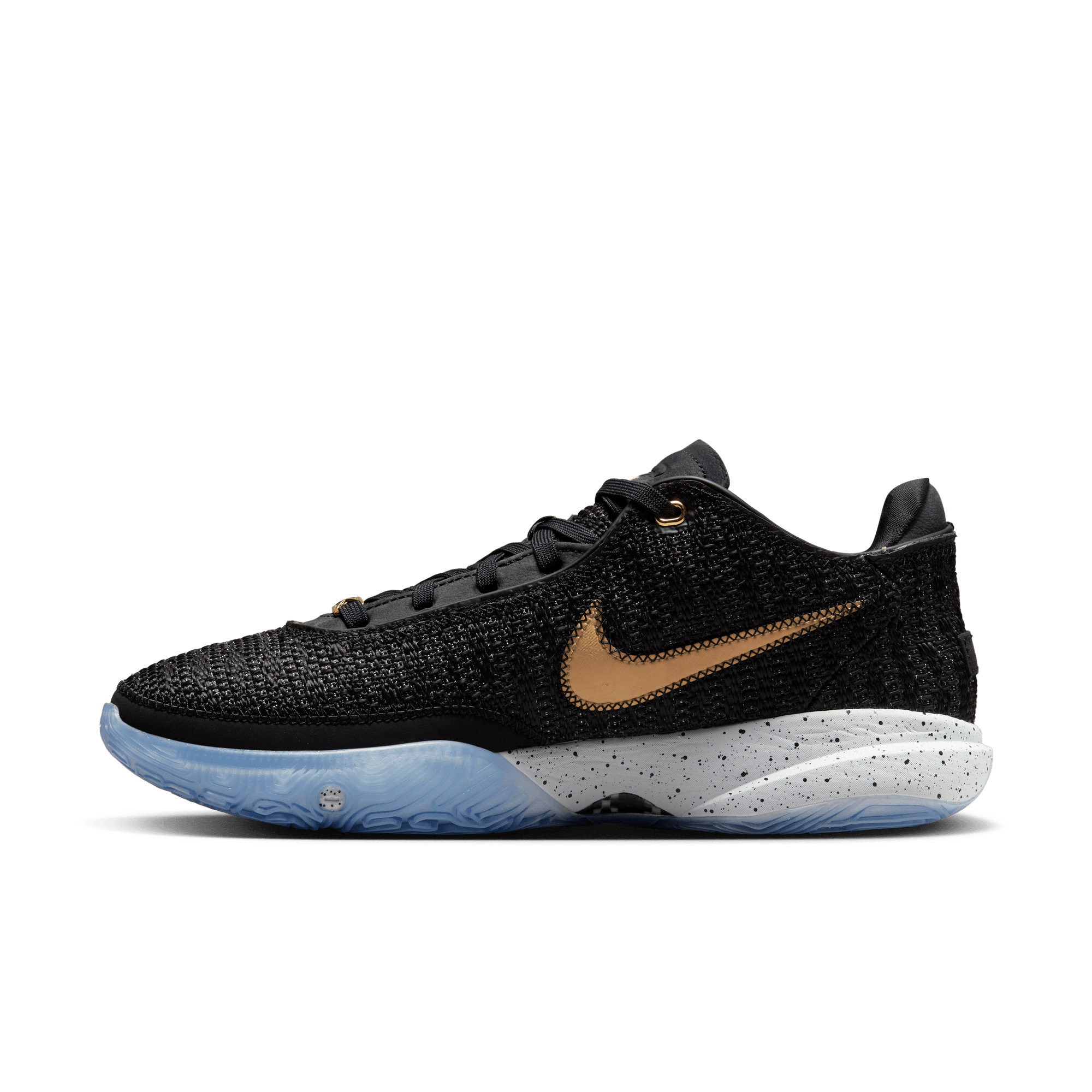 Lebron james shoes black and gold hotsell