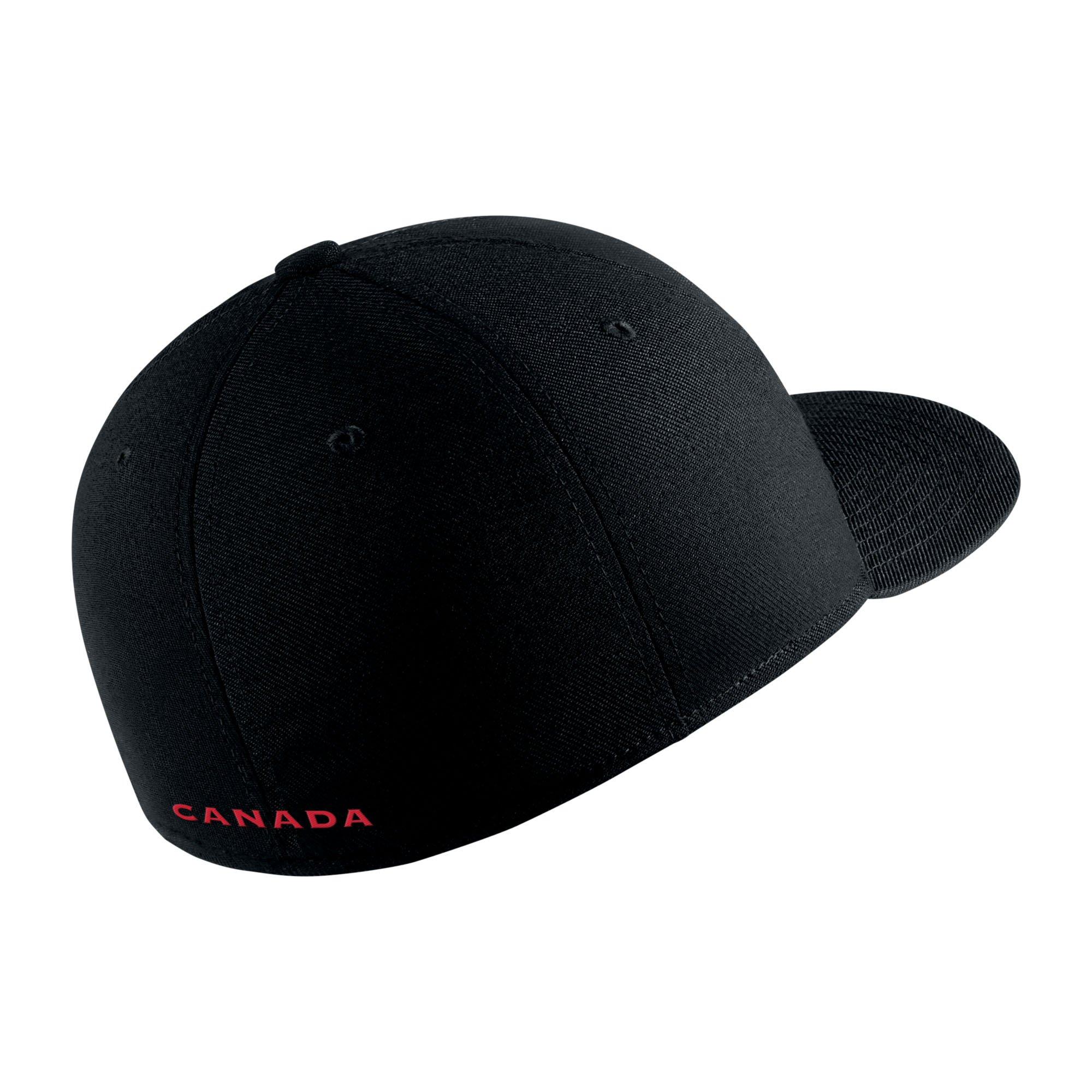 Men's Nike Black Canada Soccer Team Swoosh Performance - Flex Fit Hat