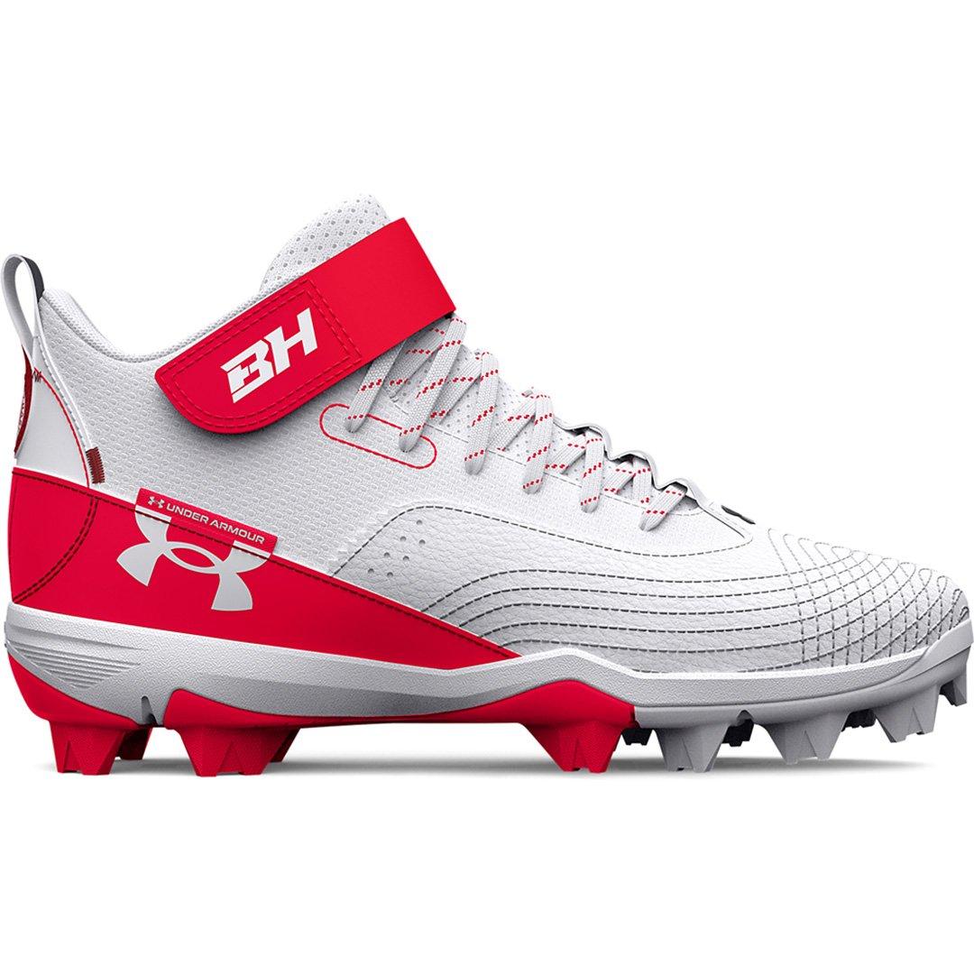 White and red hot sale baseball cleats