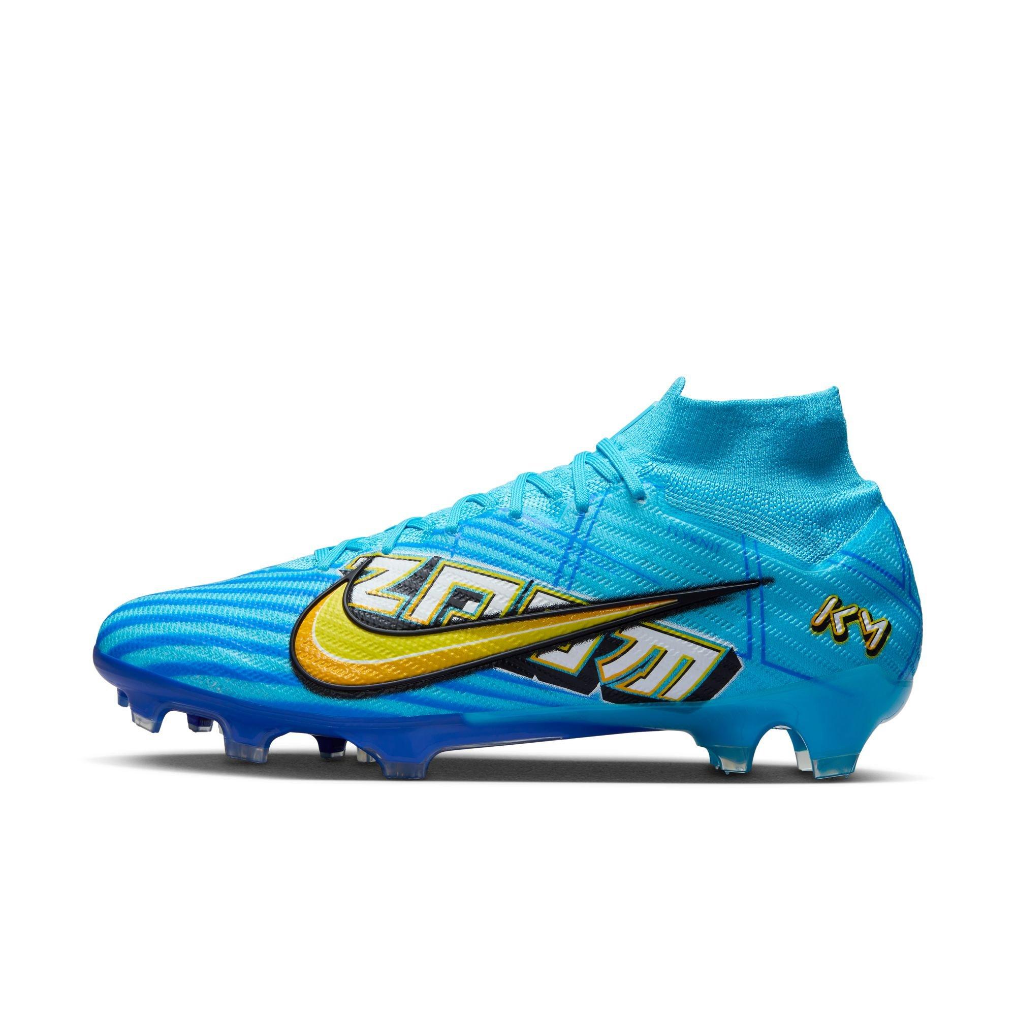 Nike blue and hot sale white soccer cleats