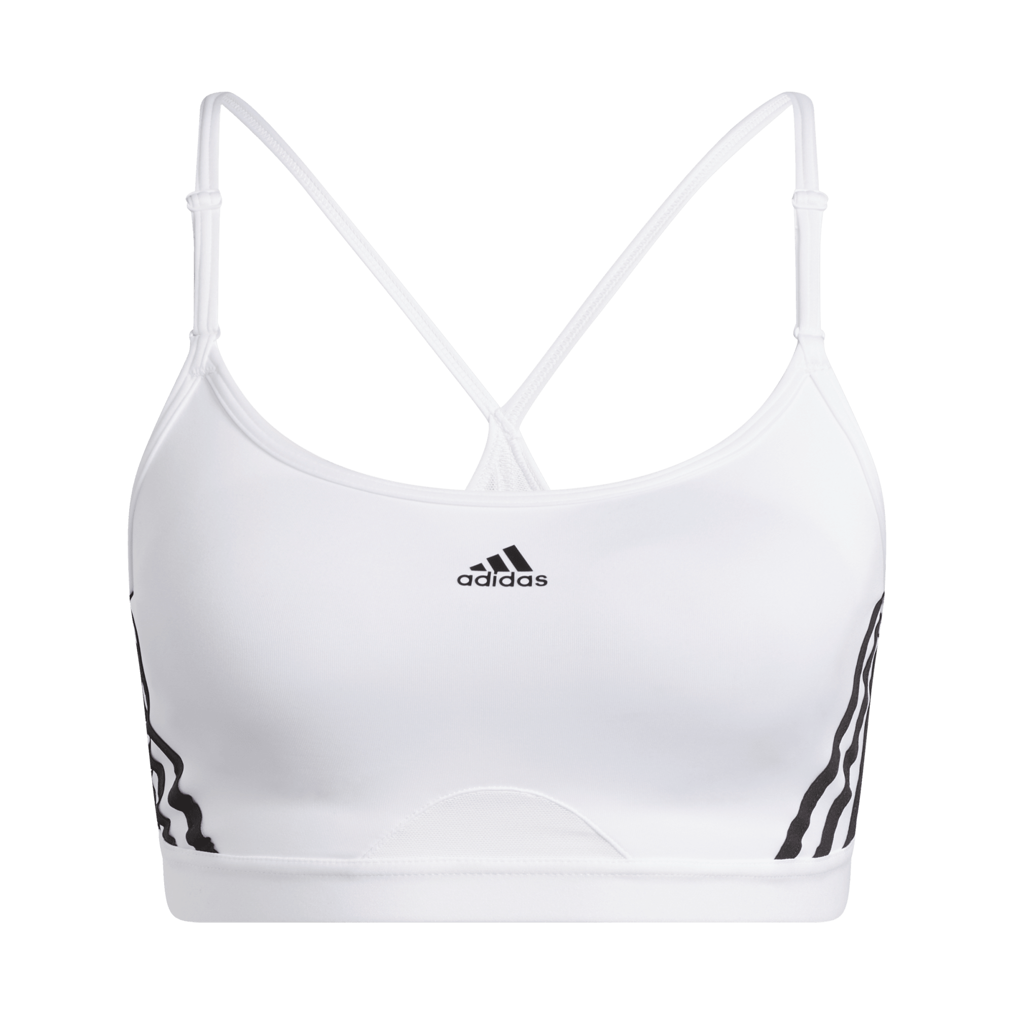 adidas Womens Light Support 3 Stripe Sports Bra Size 2X Color Black/White