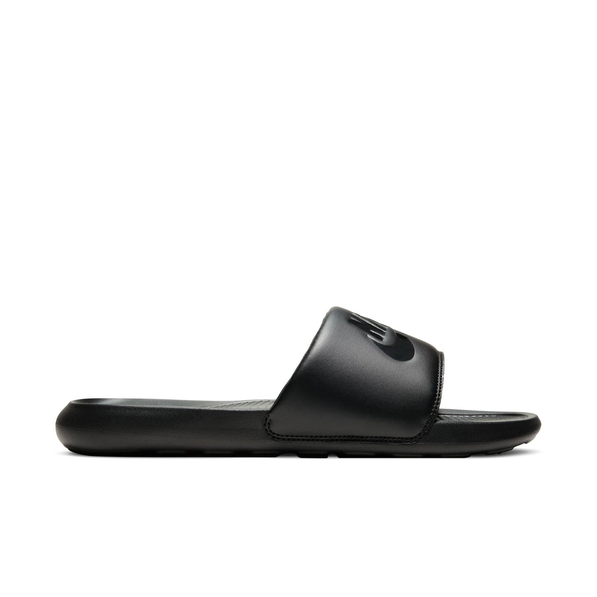 Nike black white slides hotsell