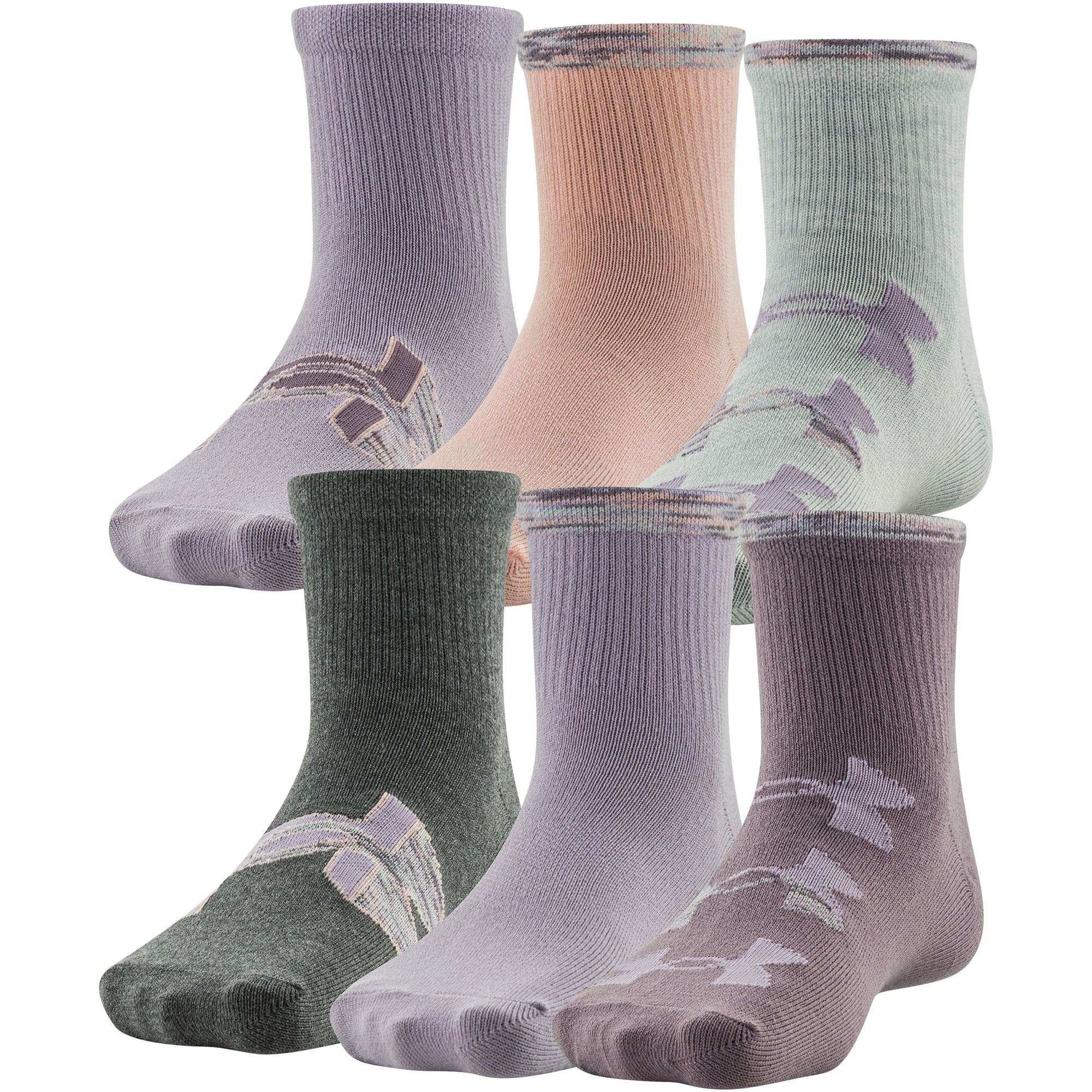 Girls' Essential Quarter Socks 6pk
