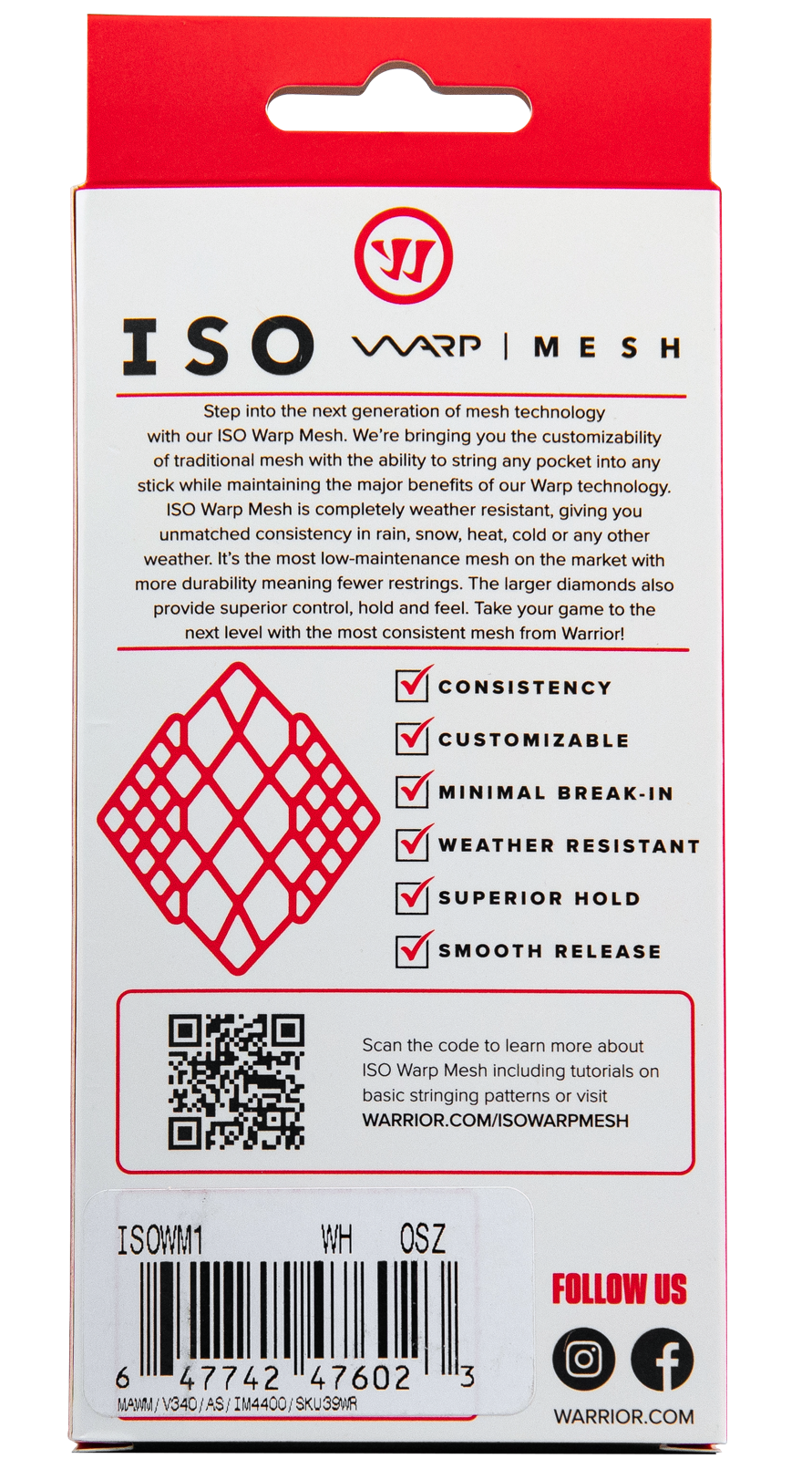 ISO Warp Lacrosse Mesh