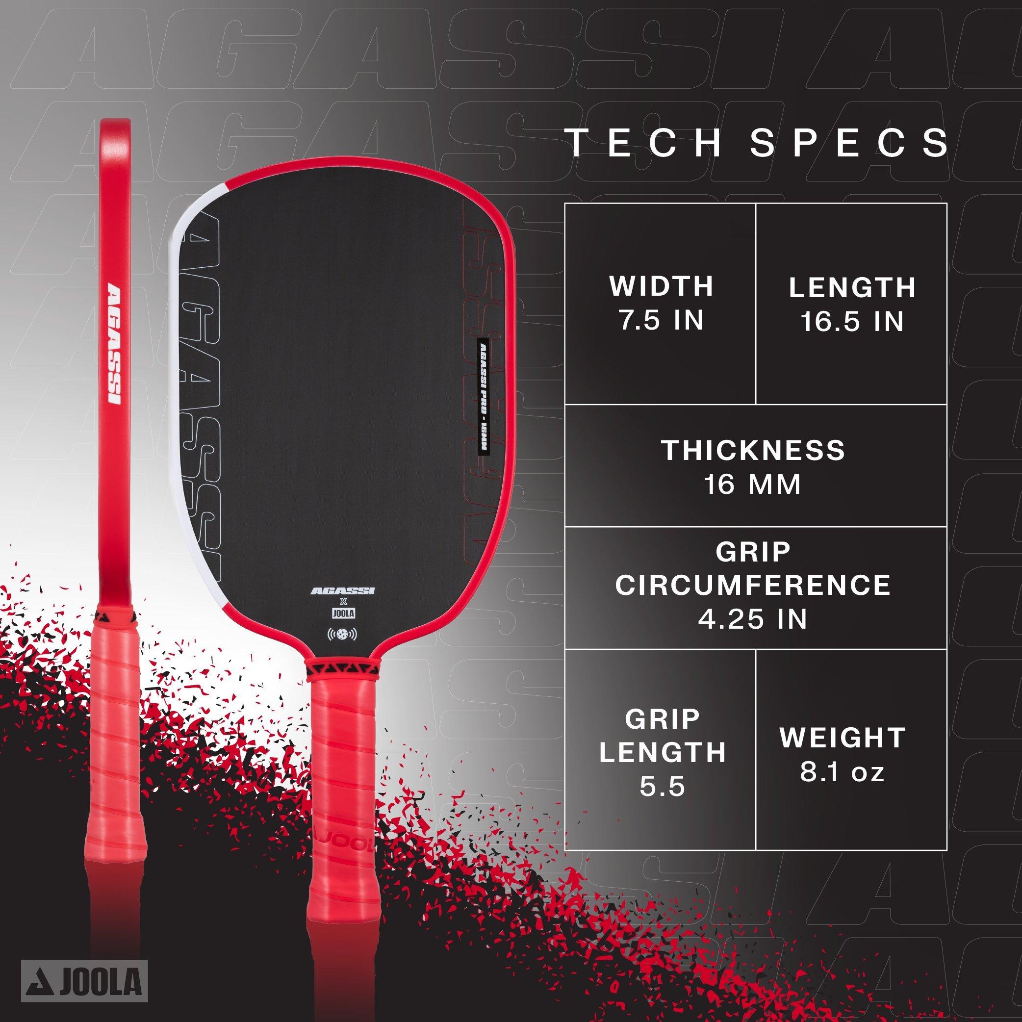 Andre Agassi Pro Pickleball USAP/UPA Paddle, 16mm