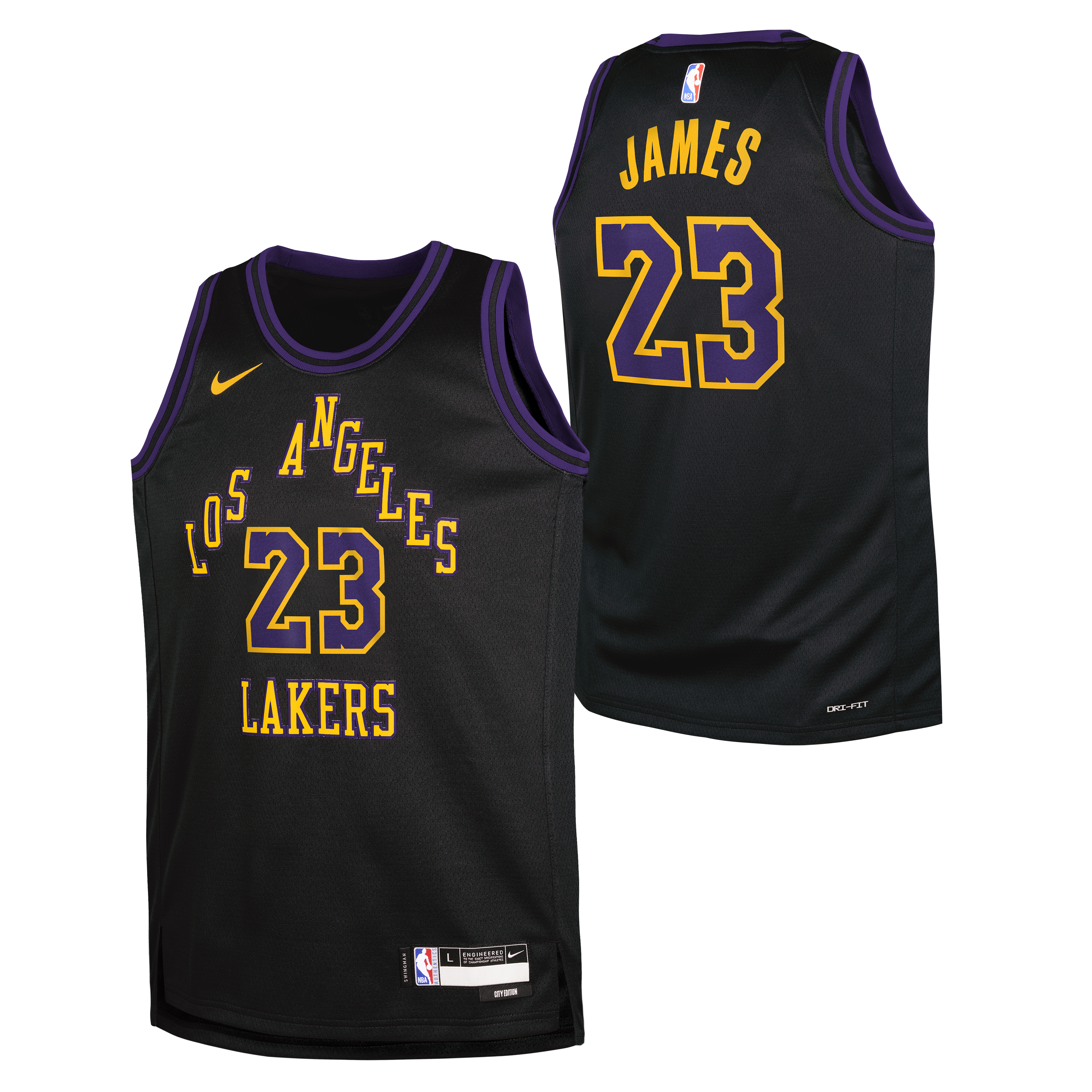 Youth Los Angeles Lakers City Edition Swingman LeBron James Jersey