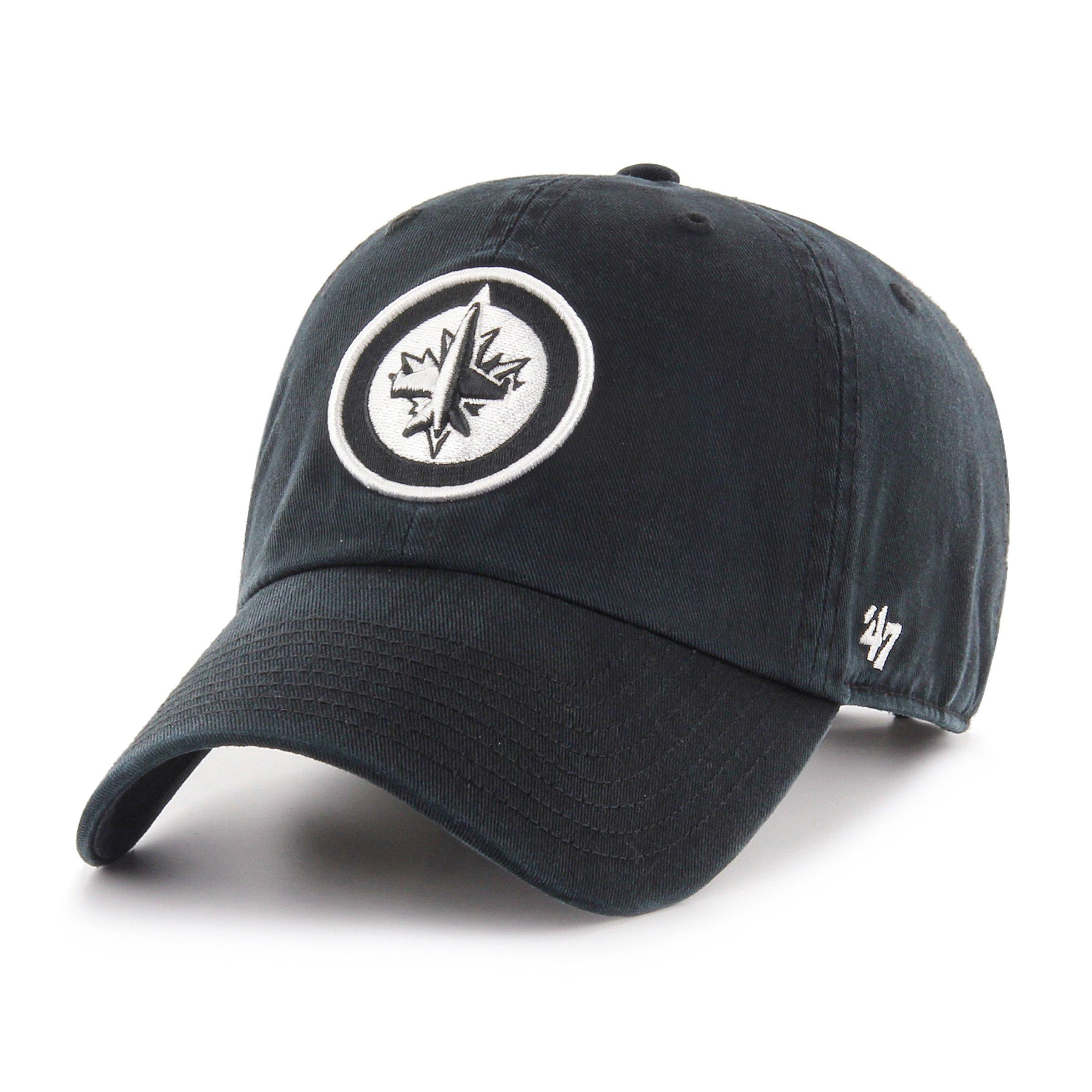 Men's Winnipeg Jets Black & White Clean Up Cap