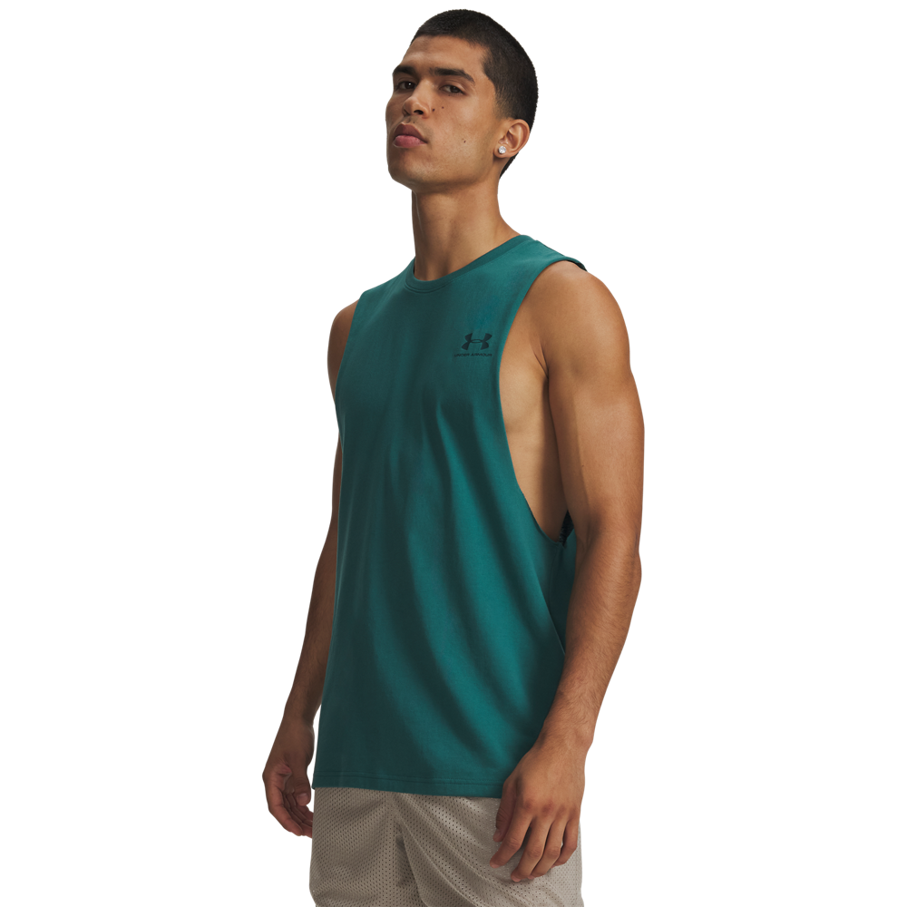 Men's Left Chest Cut Off Tank Top