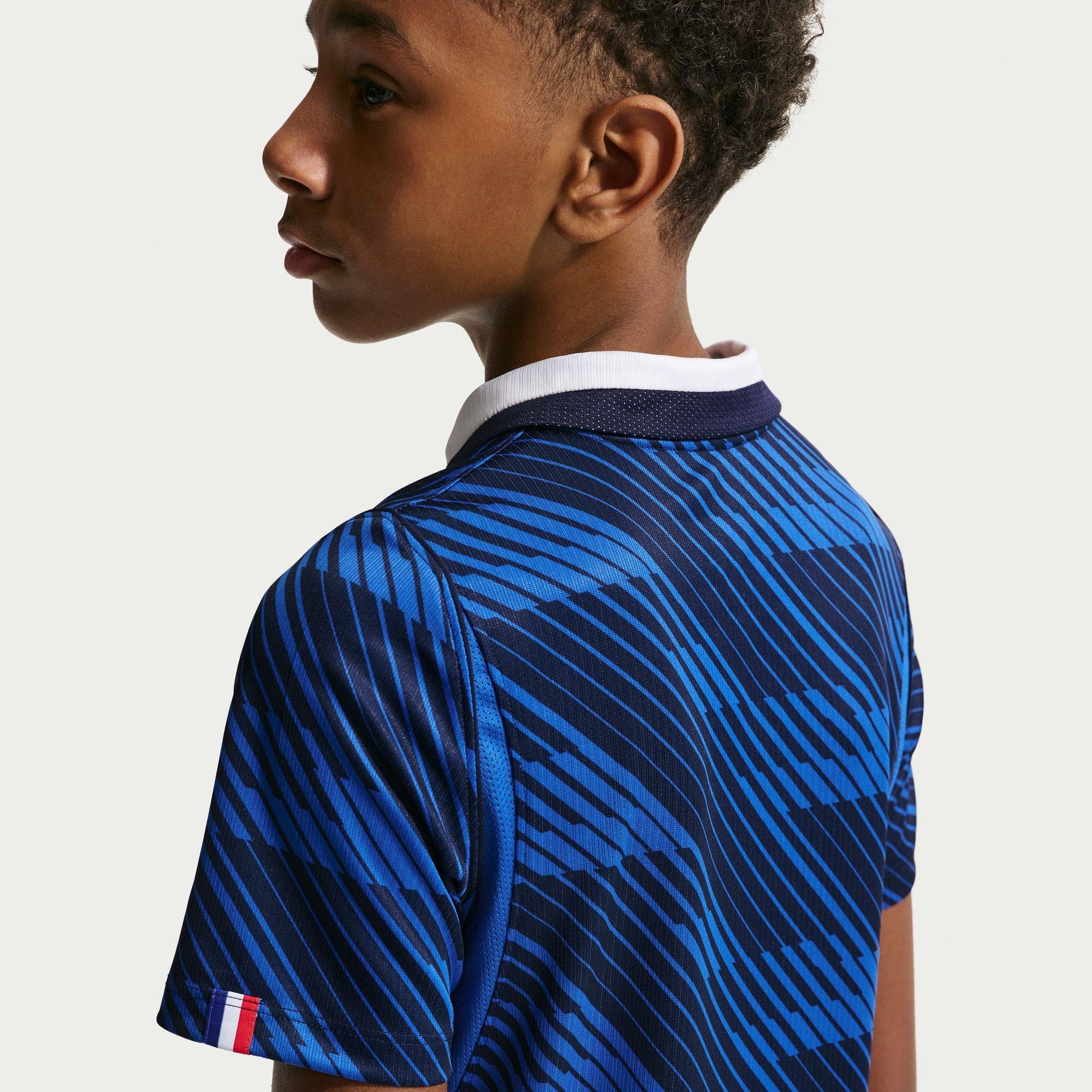 Kids' FFF France FIFA World Cup 2026 Dri-Fit Stadium Jersey, Home