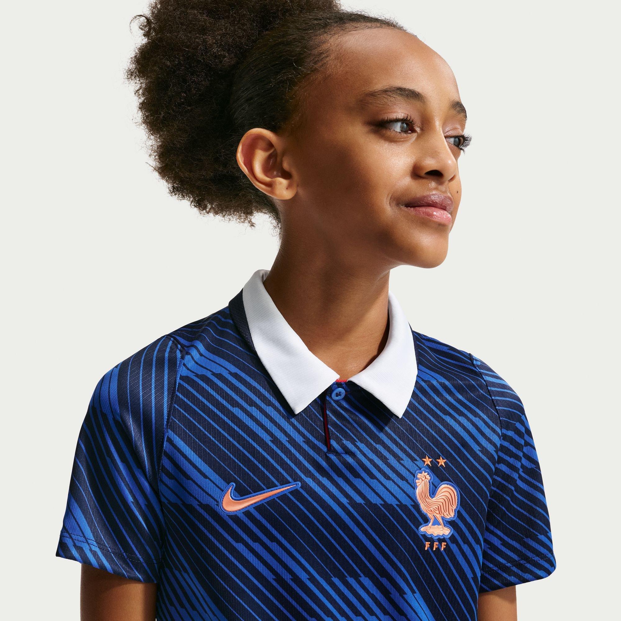 Kids' FFF France FIFA World Cup 2026 Dri-Fit Stadium Jersey, Home