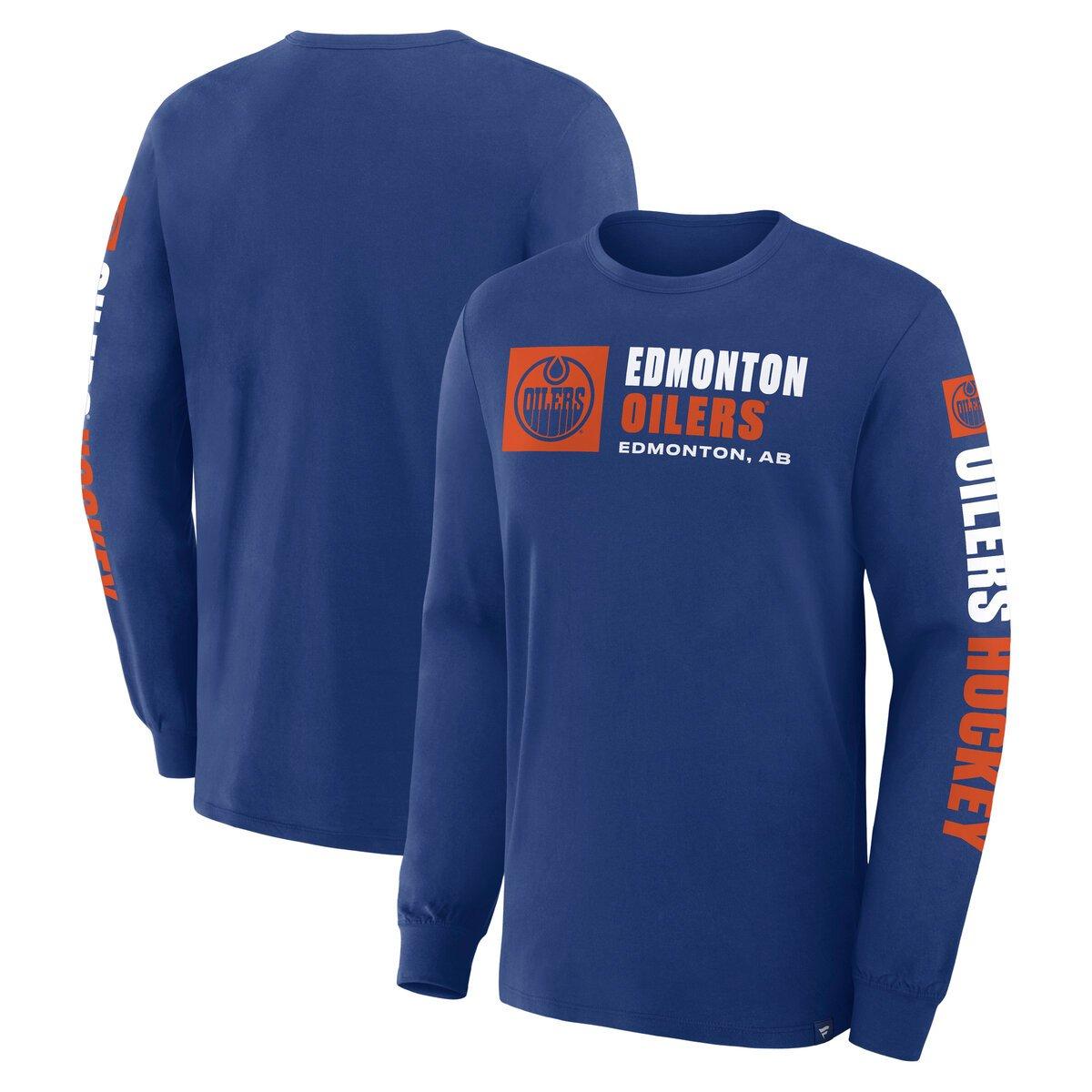 Men's Edmonton Oilers Goal Crease Long Sleeve Shirt