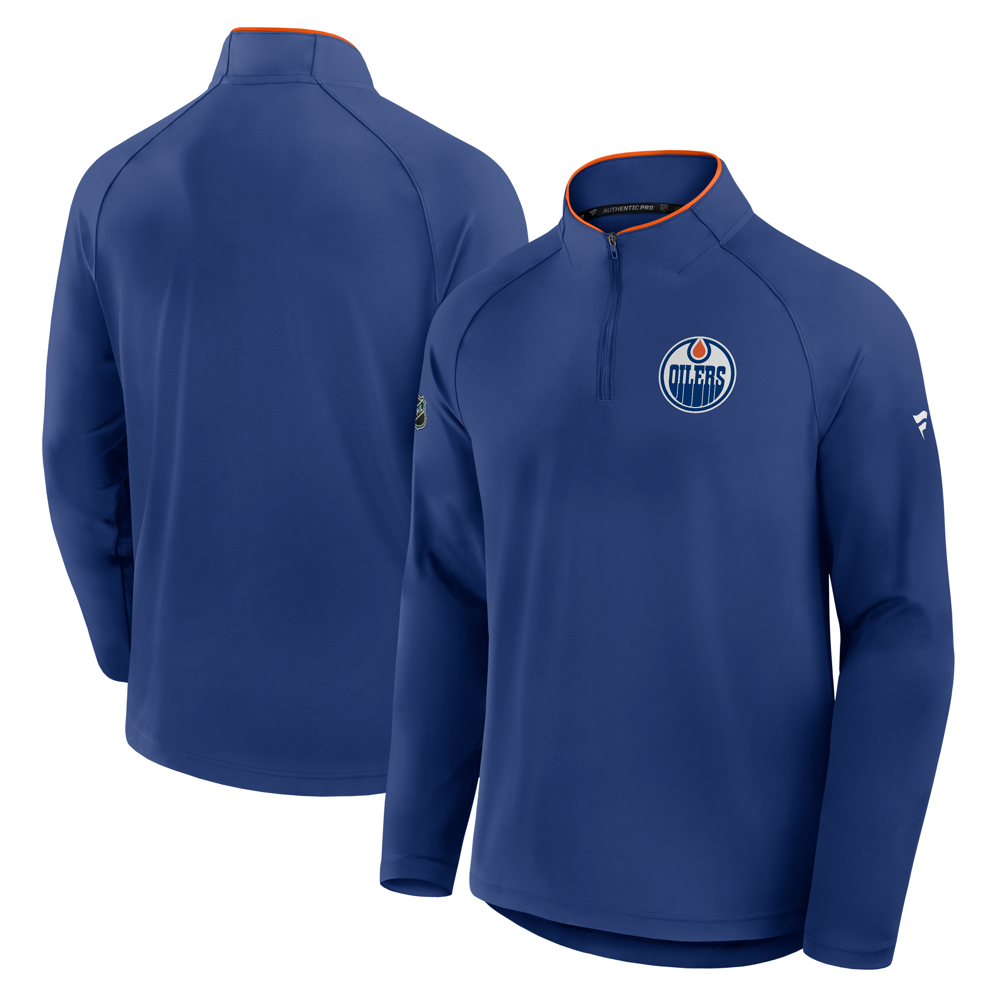 Men's Edmonton Oilers Authentic Pro Rink 1/4 Zip Pullover Jacket