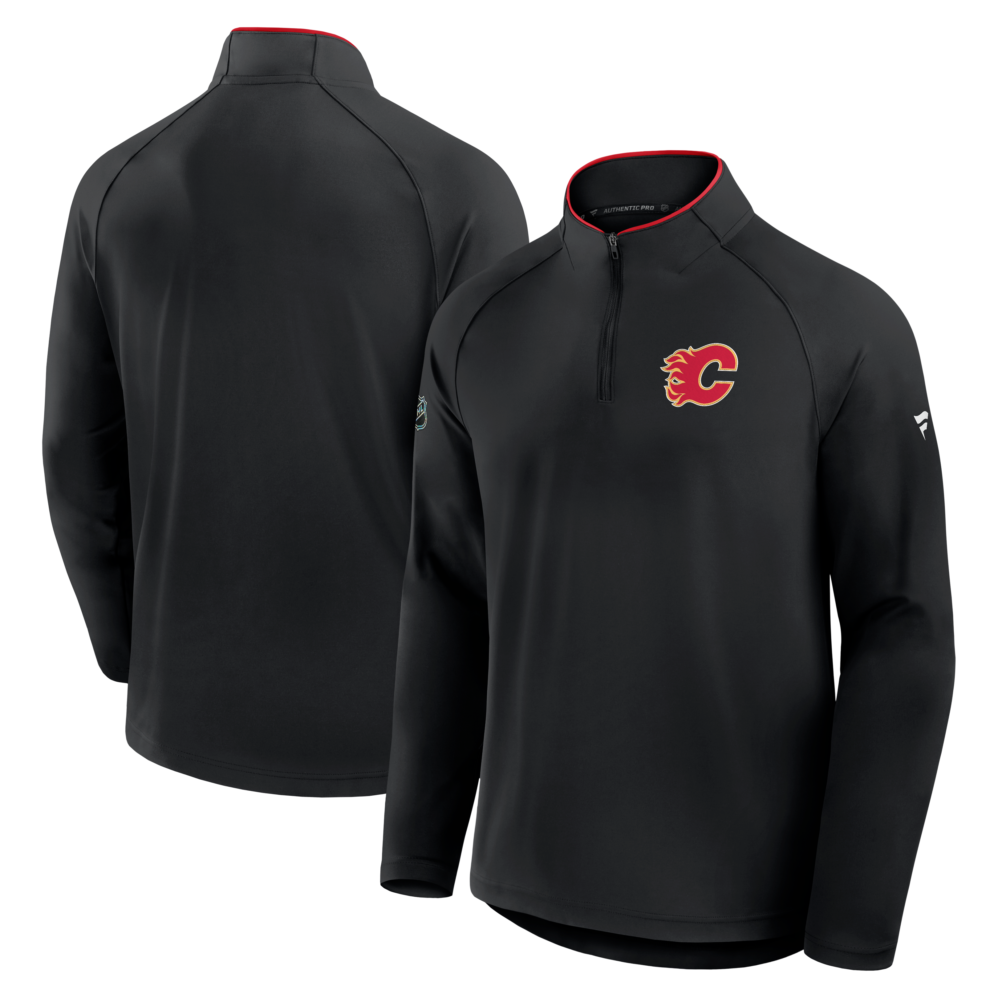Men's Calgary Flames Authentic Pro Rink 1/4 Zip Pullover Jacket
