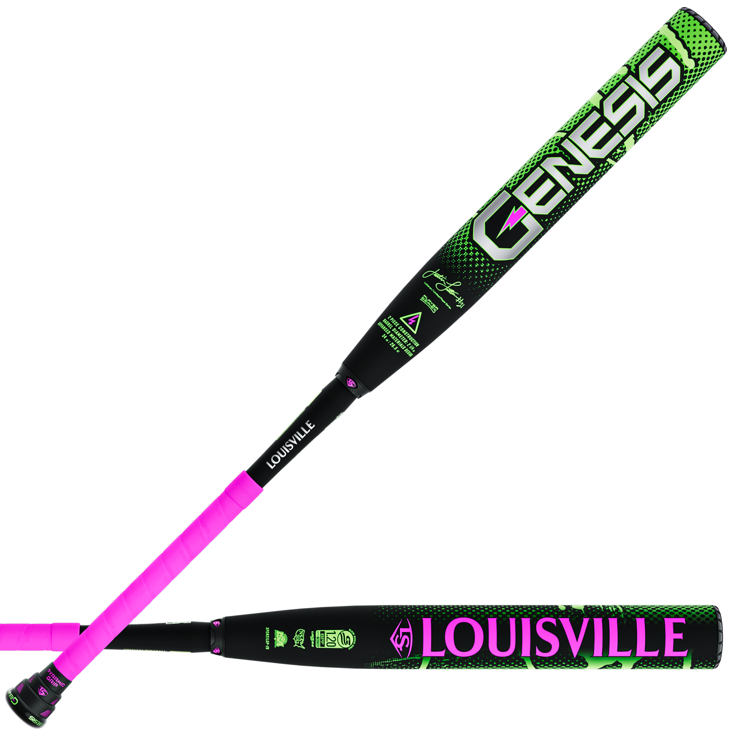 2026 Genesis Justin Lutheran USSSA 2 Piece Slowpitch Bat