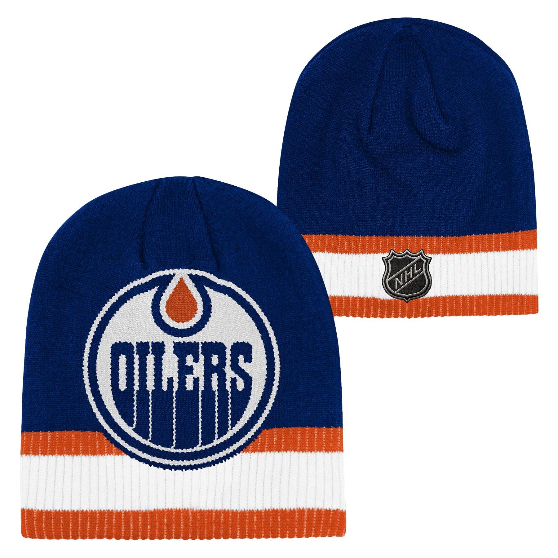 Youth Edmonton Oilers Uncuffed Knit Hat