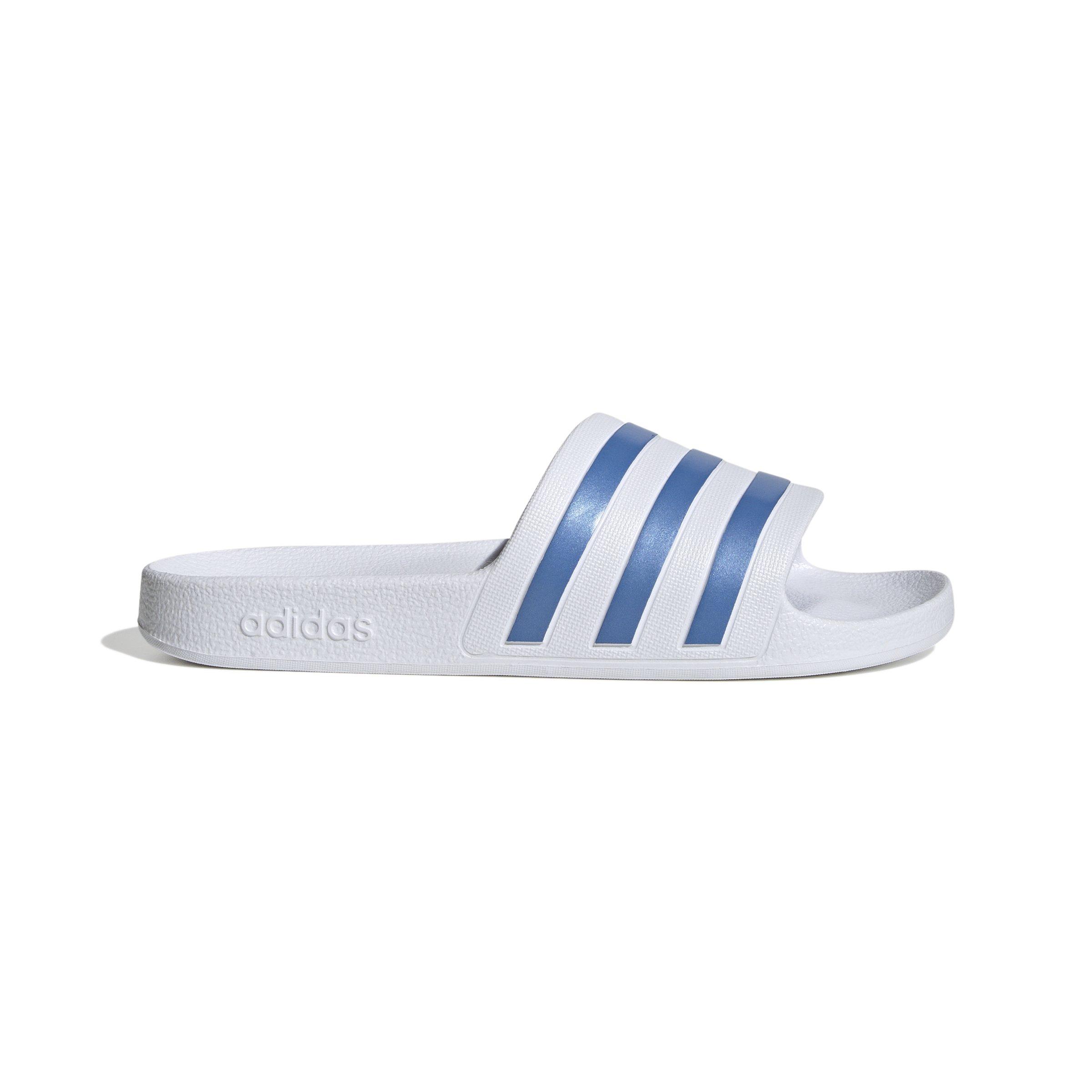 Adidas slides best sale light blue