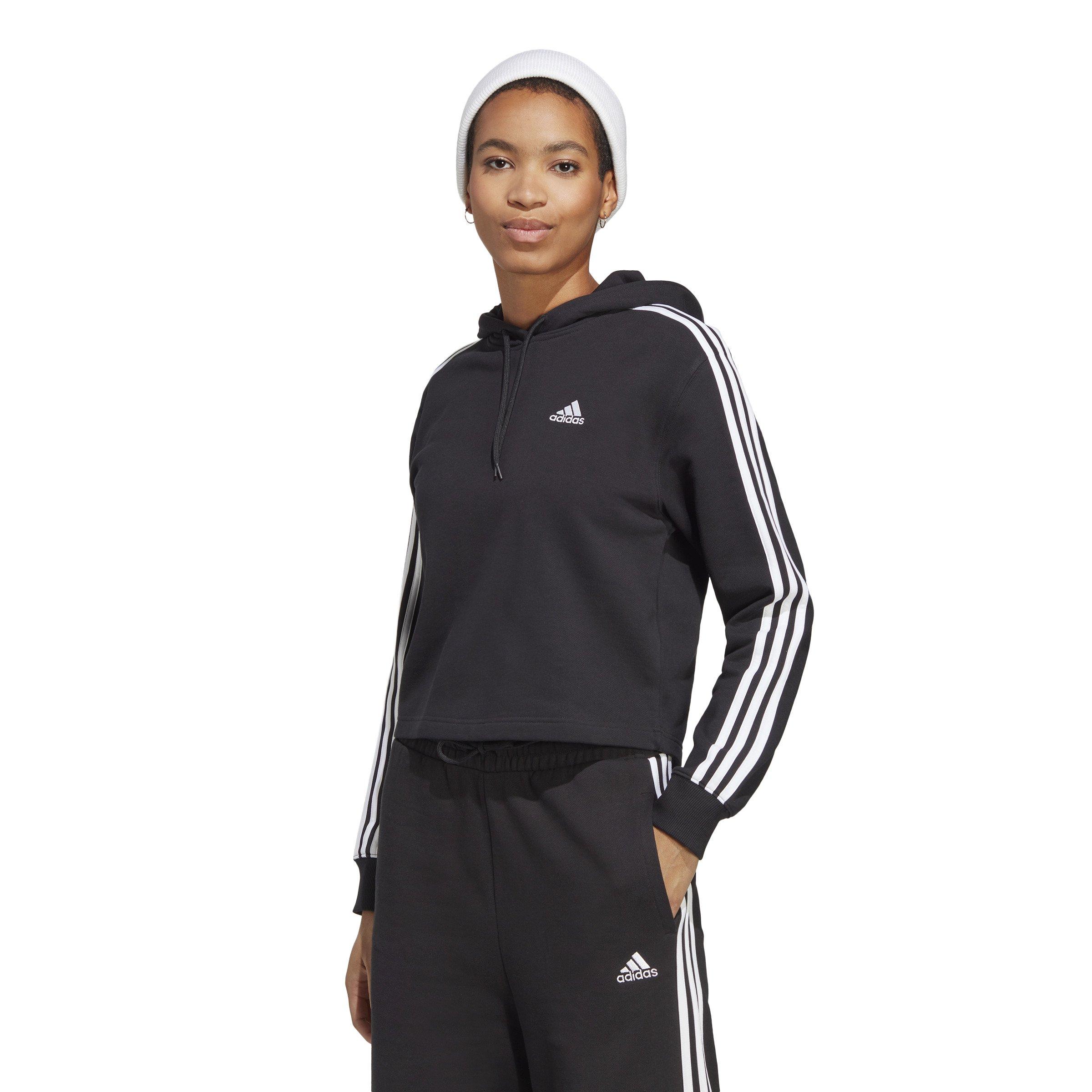 Adidas originals three stripes womens crop hoodie shop