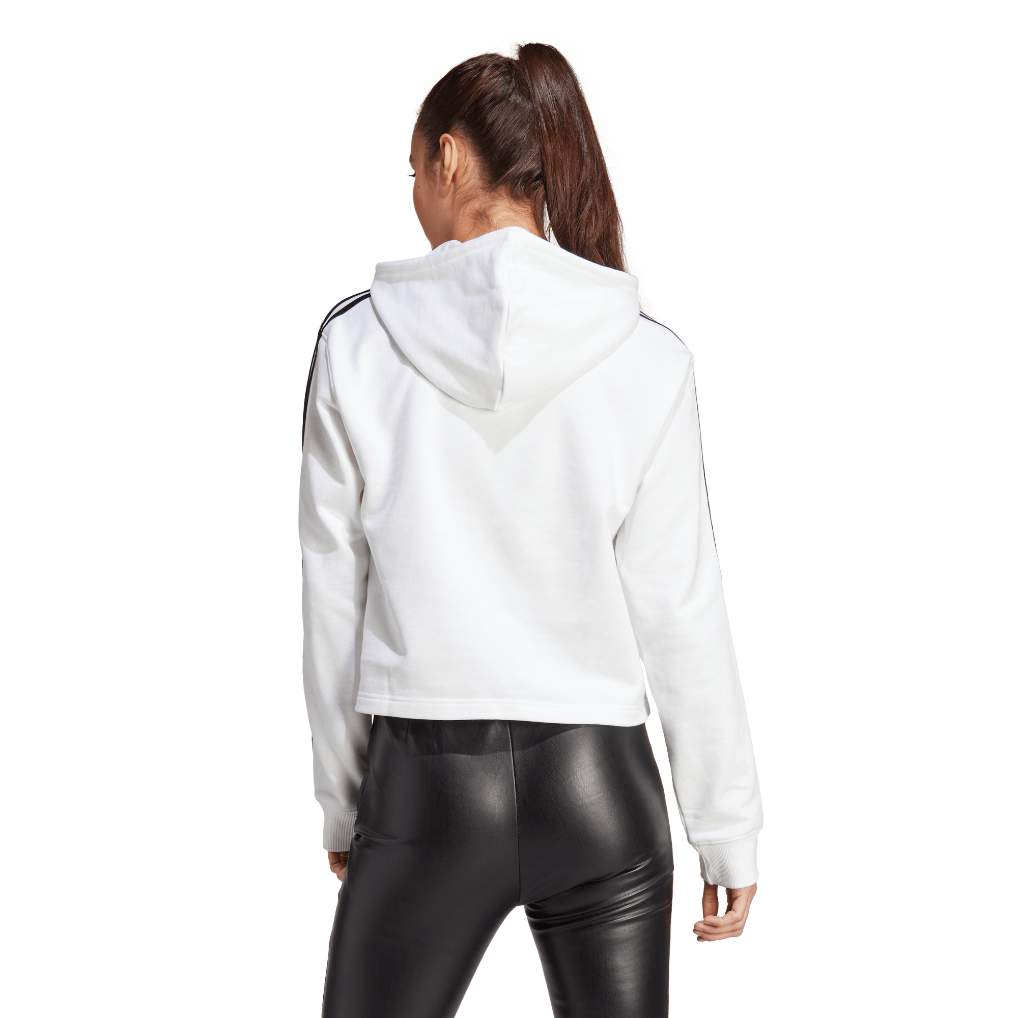 Women's Essentials 3-Stripes French Terry Crop Hoodie