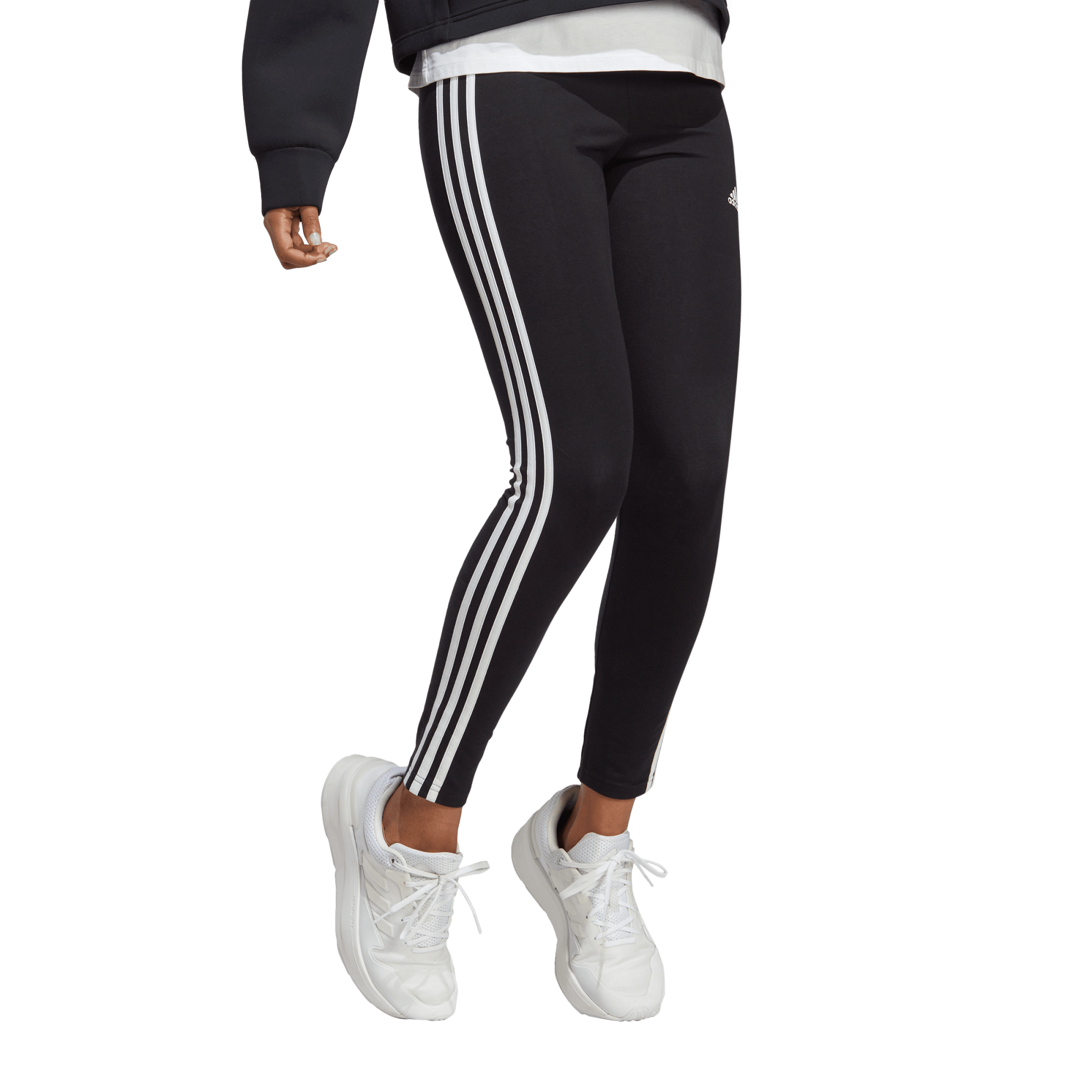 Adidas Women's 3 Stripe High Waist Active Leggings, Charcoal/White XL - NEW  