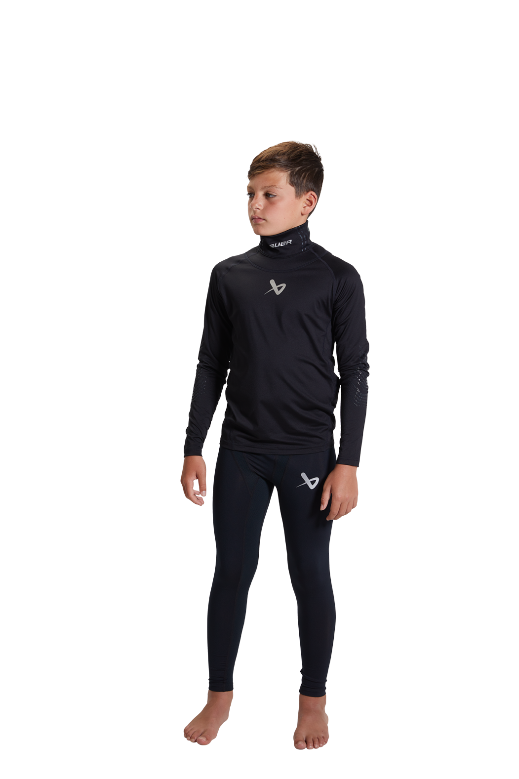 Youth NeckProtect Long Sleeve Hockey Baselayer Neck Guard Top from Bauer