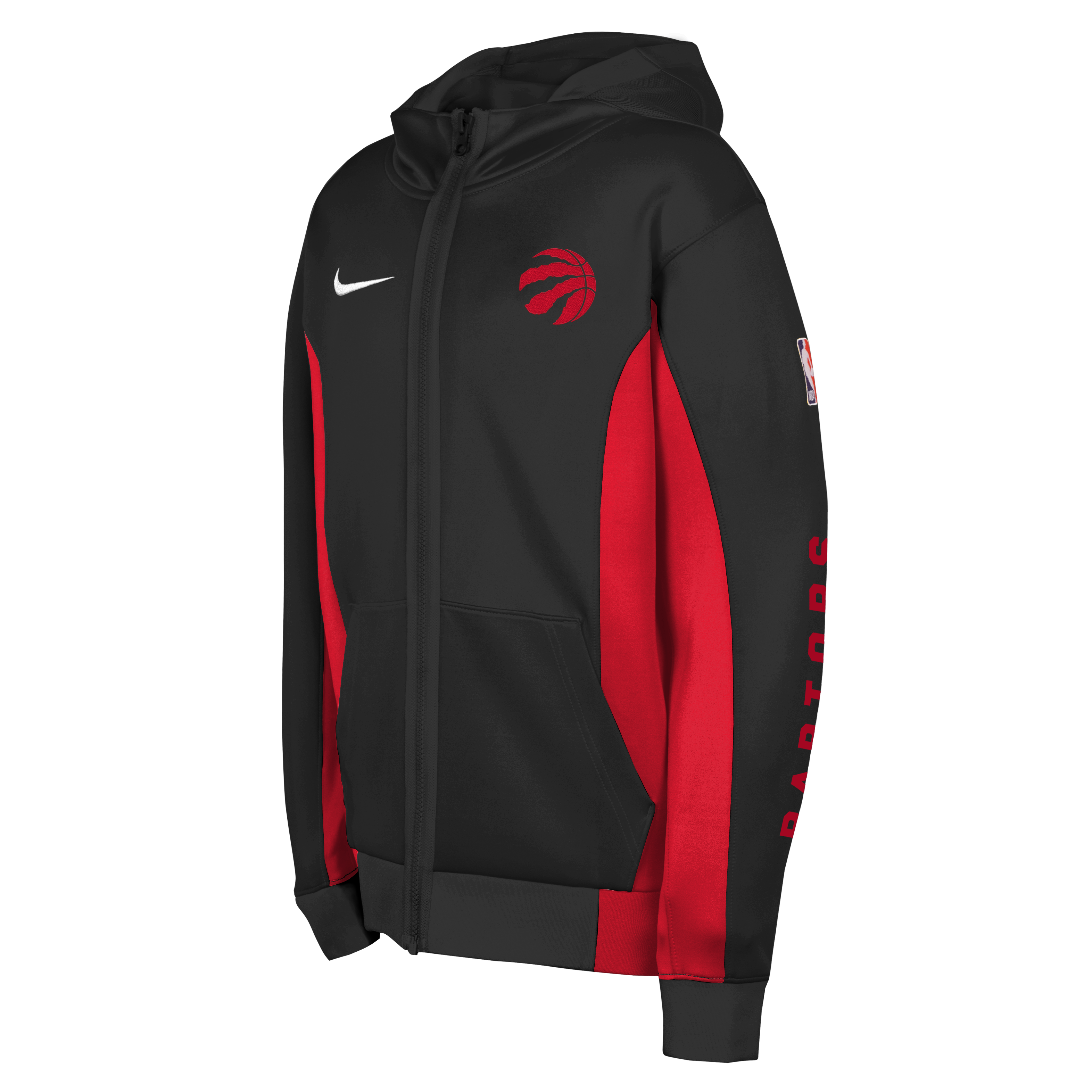 Nike Youth Toronto Raptors Dri Fit Showtime Full Zip Hoodie in Black Red Size XL