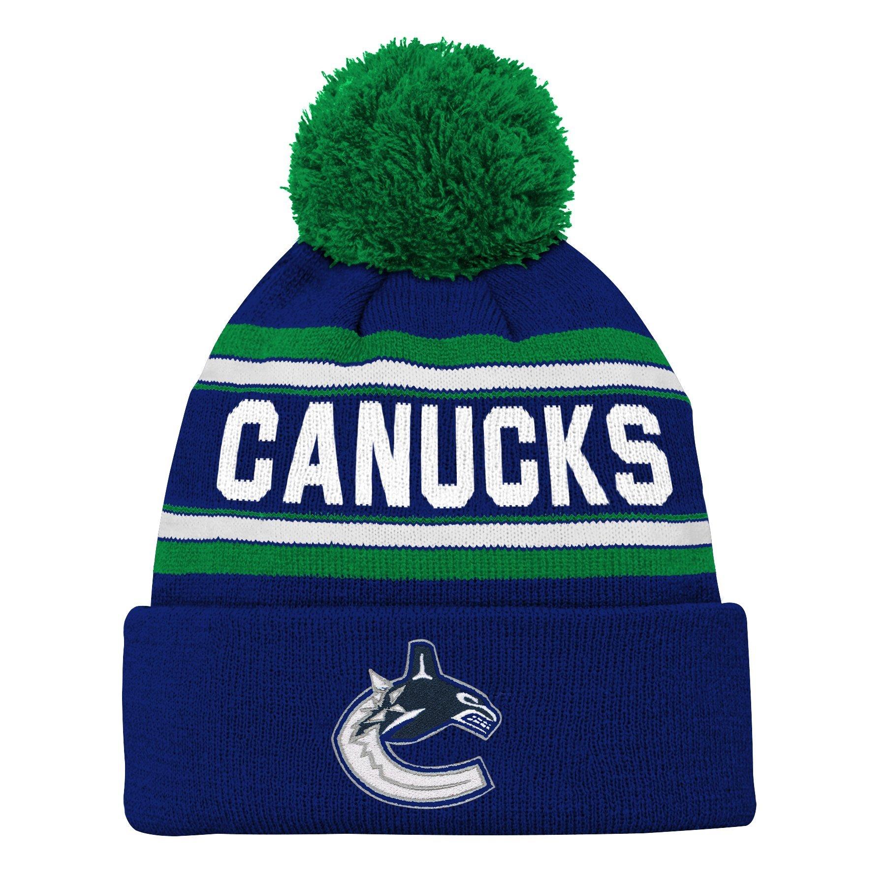 Boys' Vancouver Canucks Youth Impact Jaquard Cuff Pom Beanie