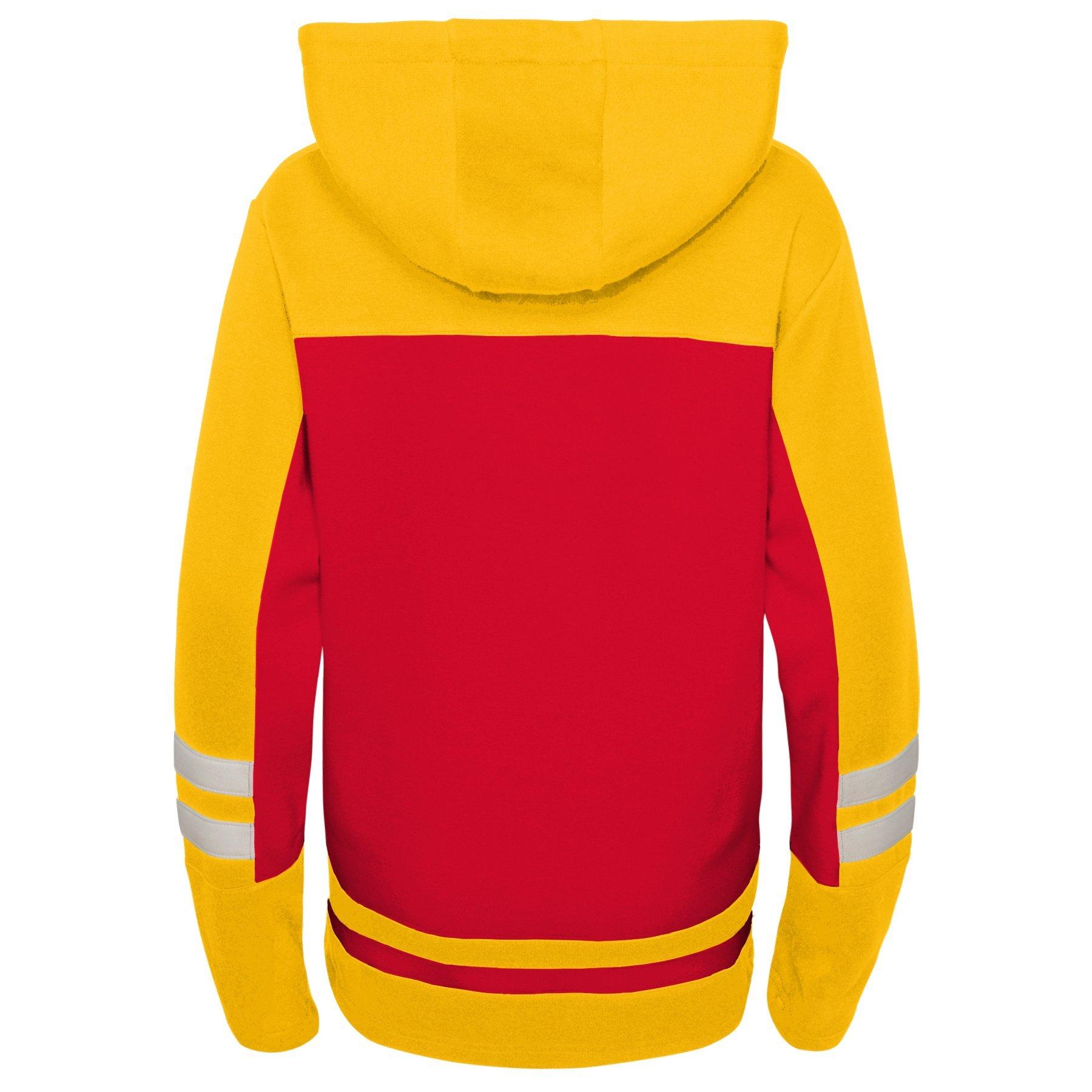 Nhl Boys Calgary Flames Youth Ageless Revisited Hoodie in Red Yellow