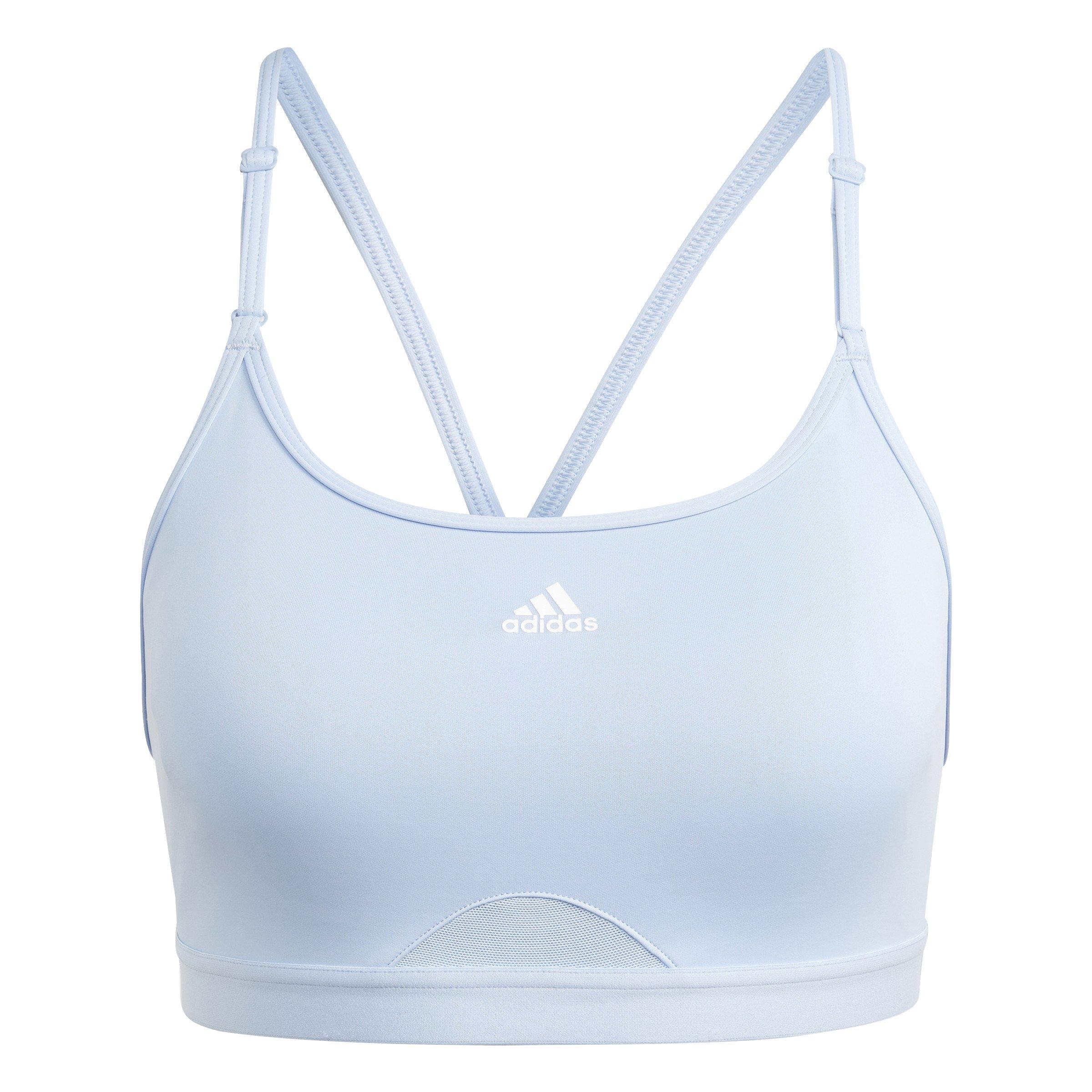 adidas Training medium support sports bra in blue