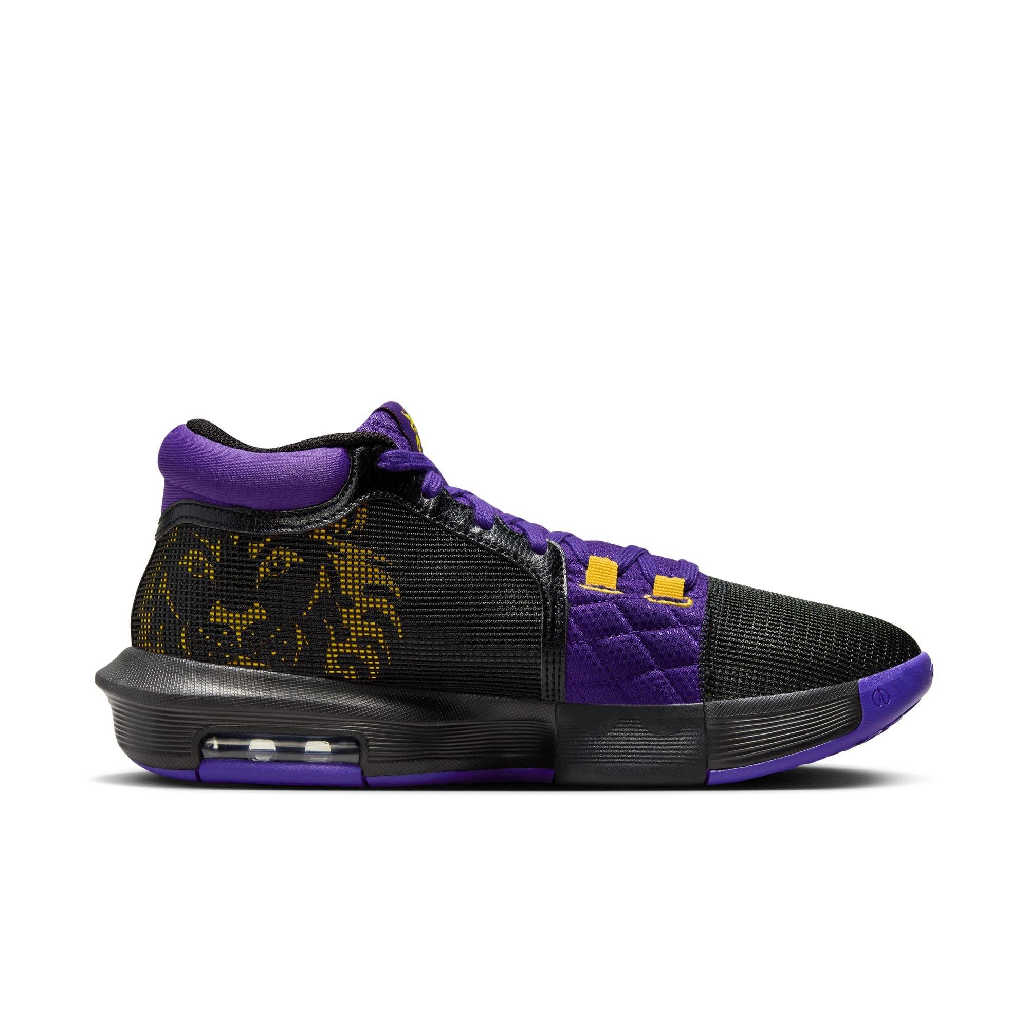 Lebron james purple and gold shoes best sale