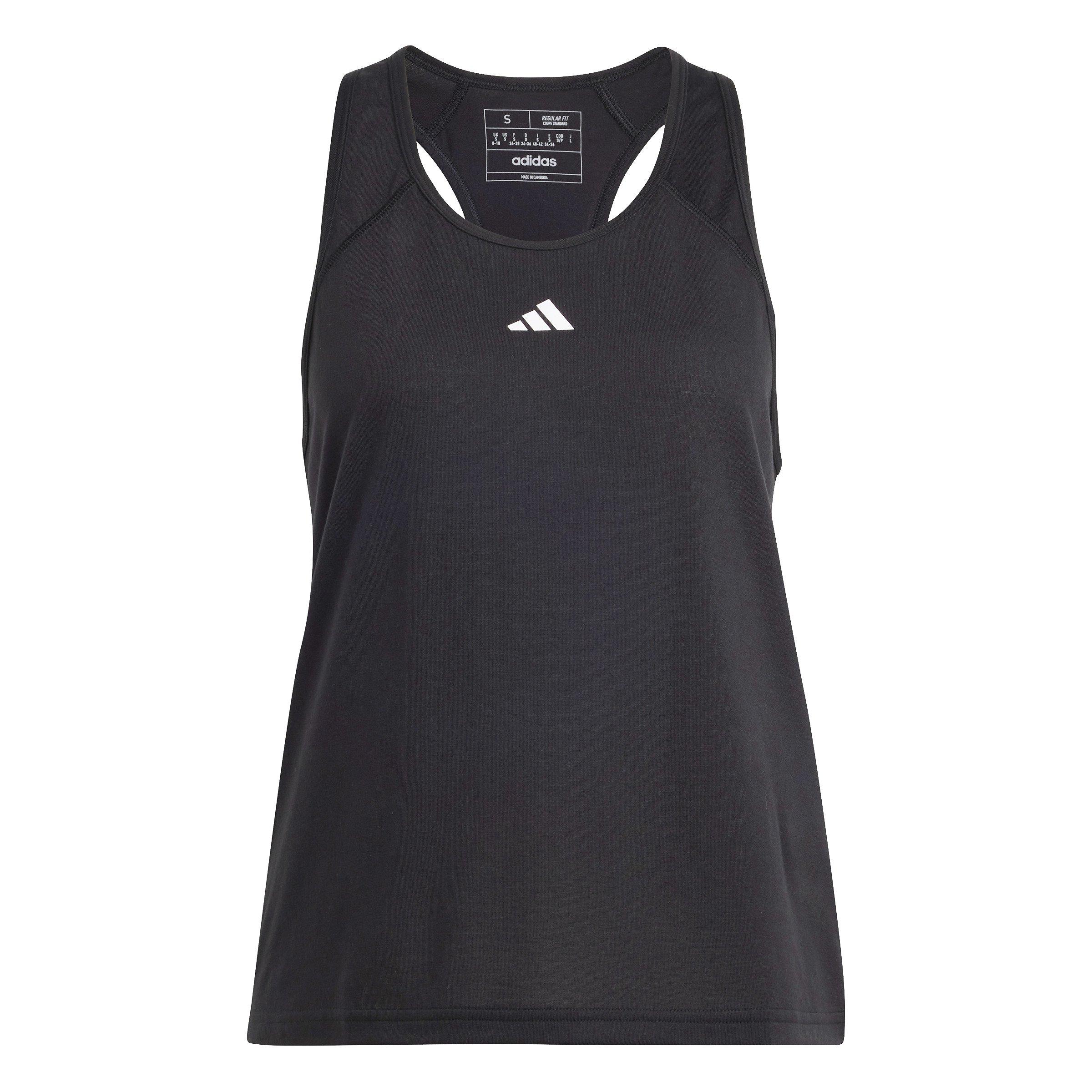 Black Plain Adidas Training Iteration Racer Back Women Tank Top