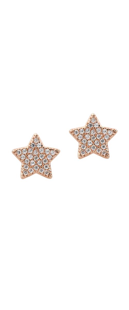 14K rose gold star earrings