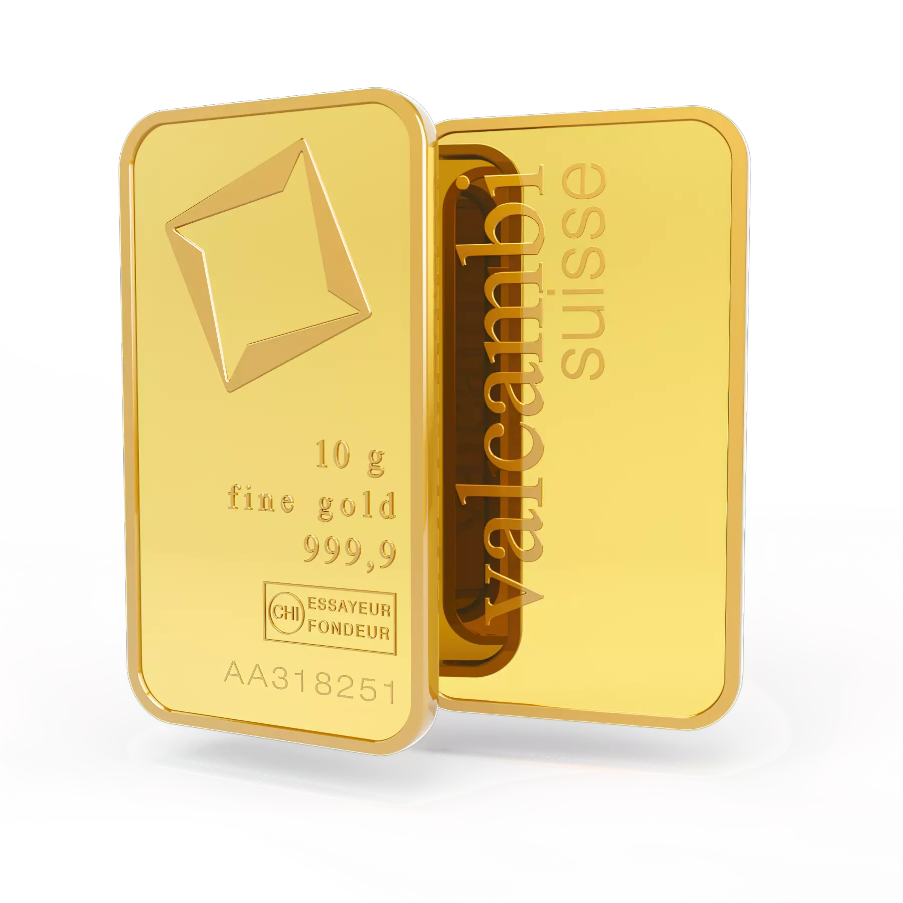 Lingou aur 10g, Elvetia, Fine Gold, 999,9