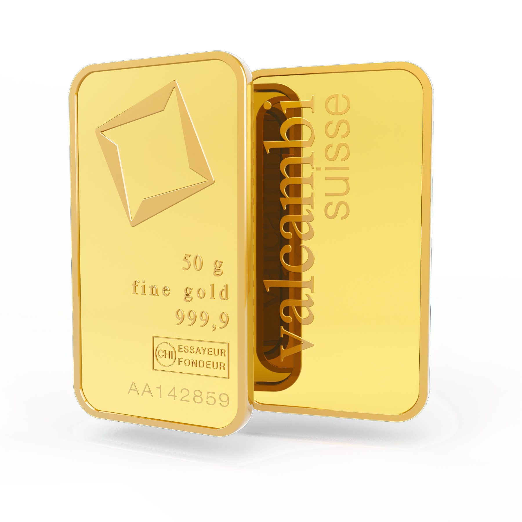 Sztabka złota 50g, Szwajcaria, Fine Gold 999.11